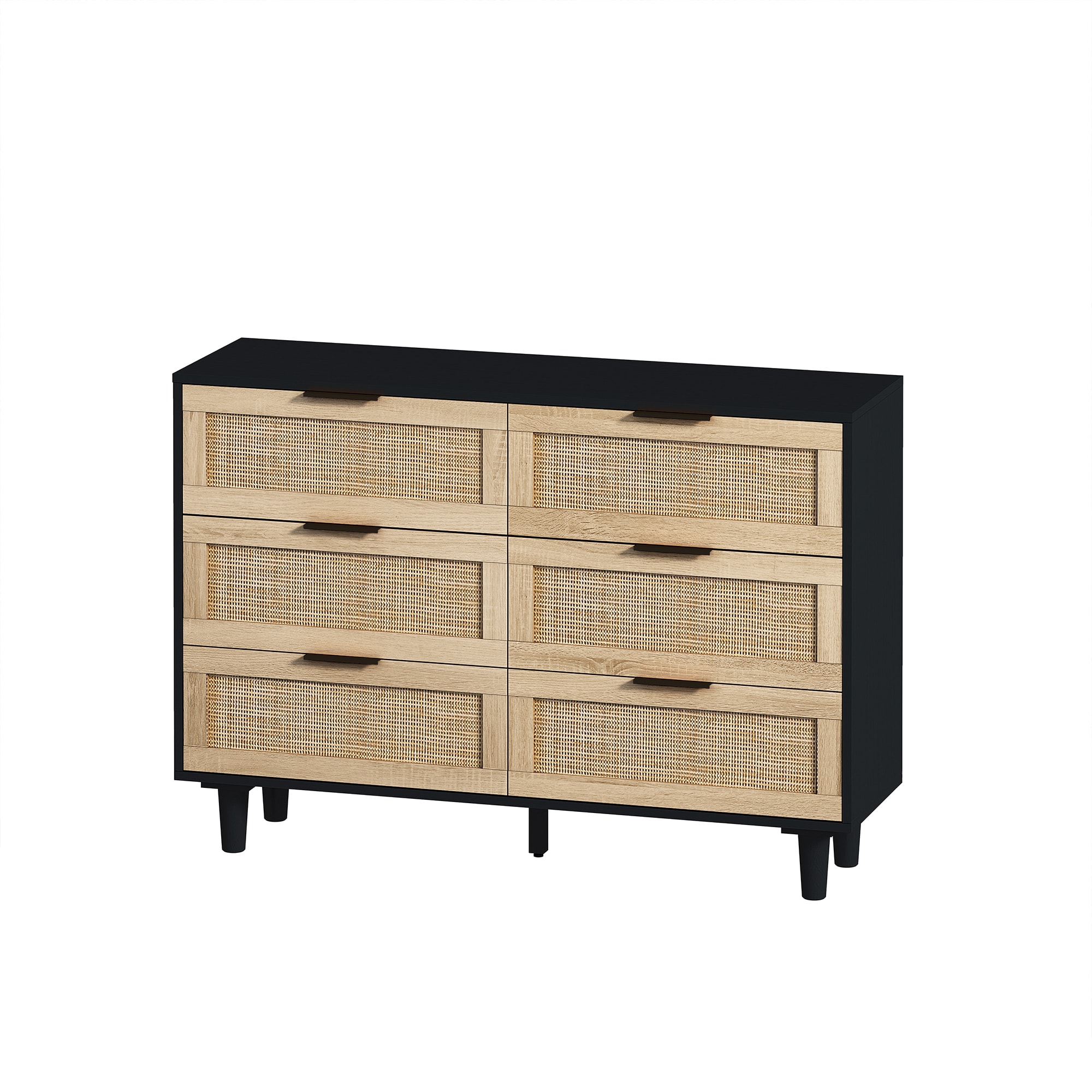 SINOFURN SYB930027BK Contemporary/Modern MDF Black Sideboard