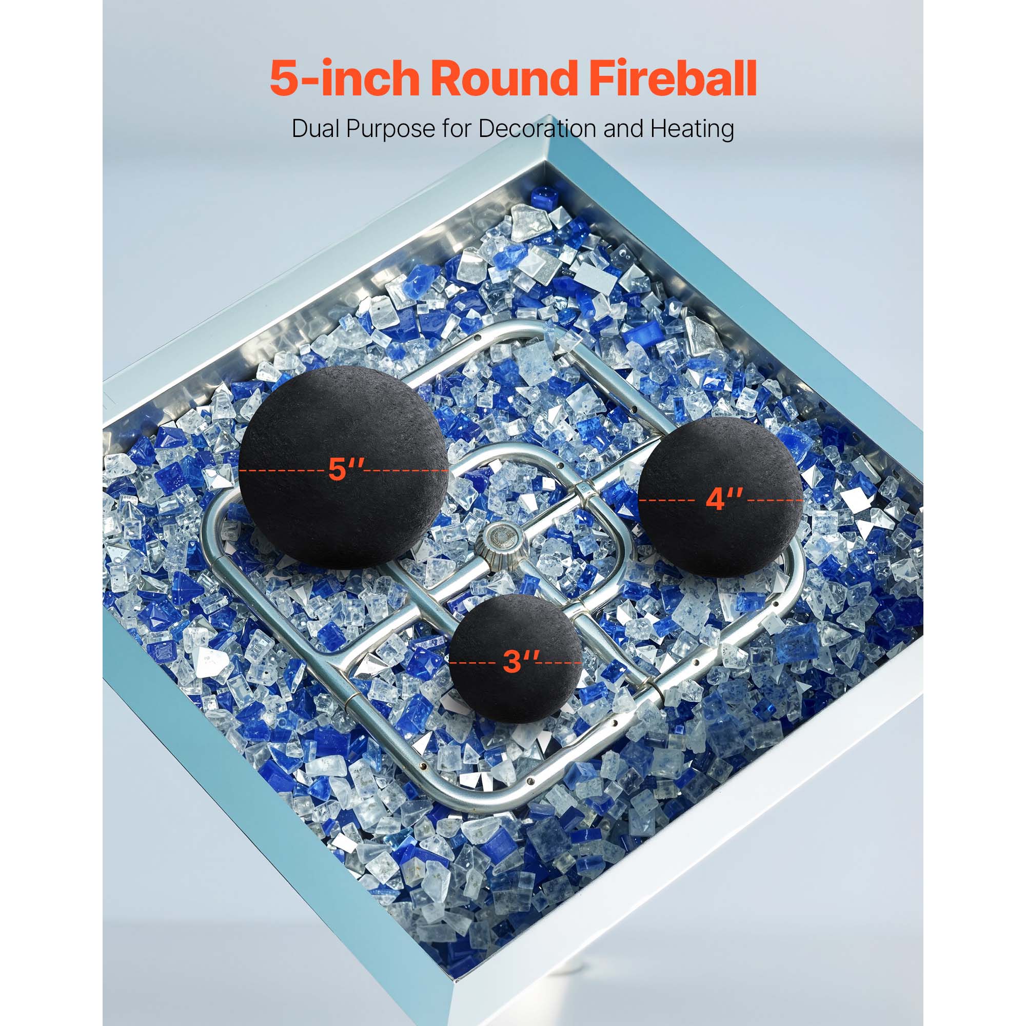 GIVIMO 5-in Round Ceramic Fire Balls for Gas and Propane Fireplaces (6 ...
