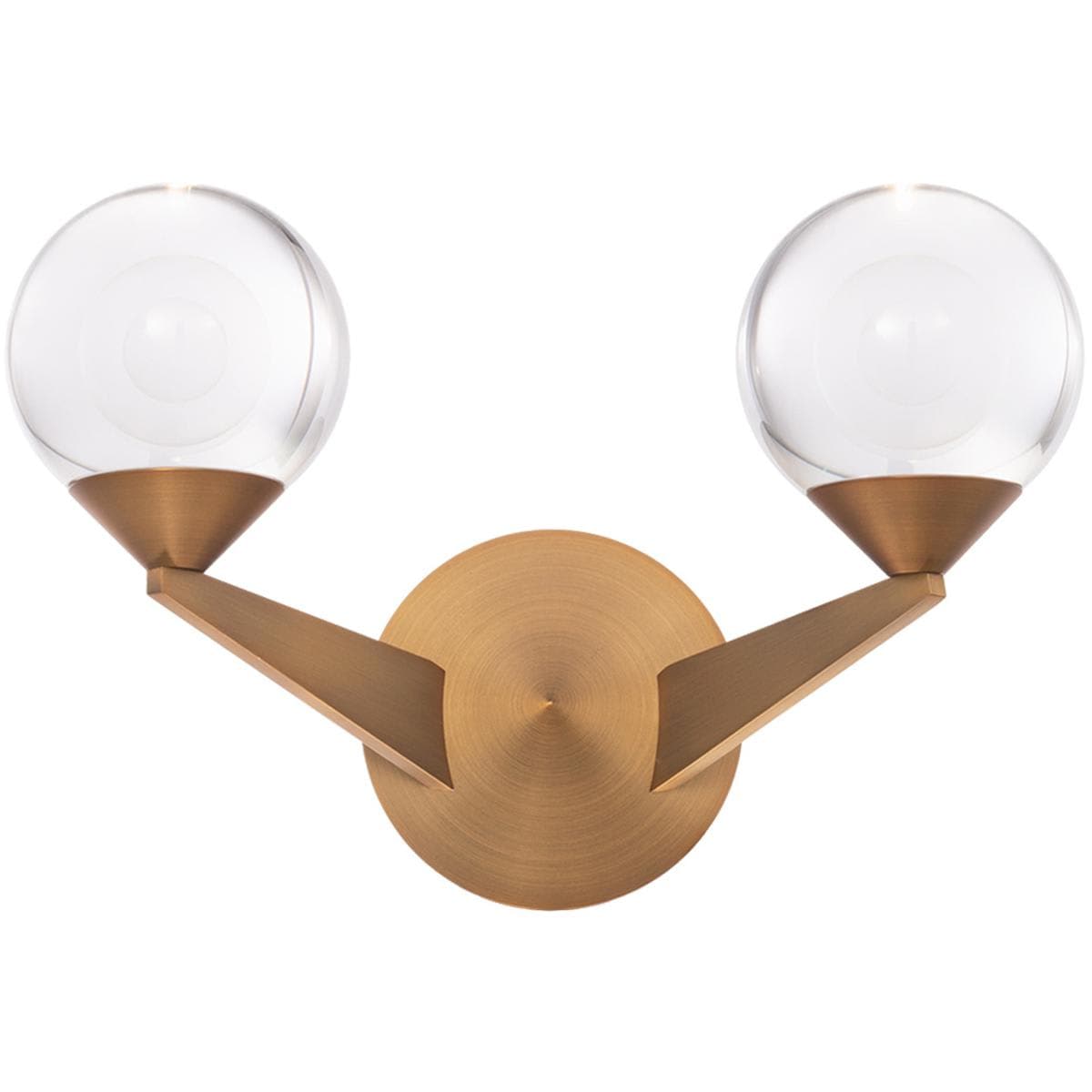 Modern Forms 2423990 WS-82015-AB Double Bubble Wall Sconce Aged Brass
