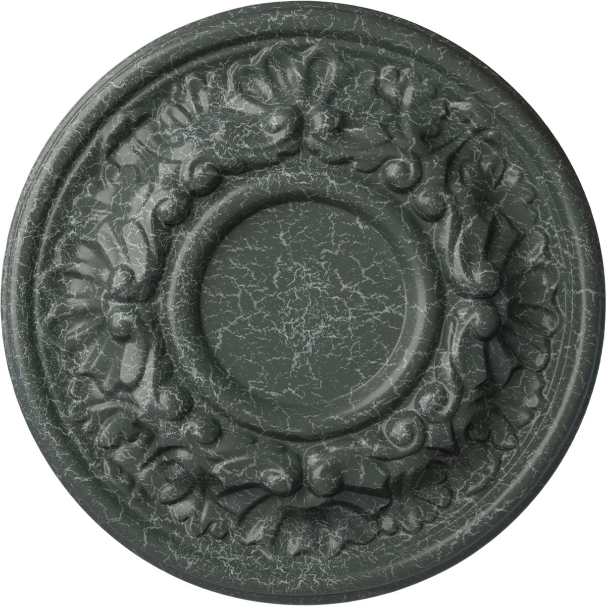 Ekena Millwork CM07ODAGC Odessa 7.5-in W x 7.5-in L Painted Athenian Green Crackle Polyurethane Whole Ceiling Medallion