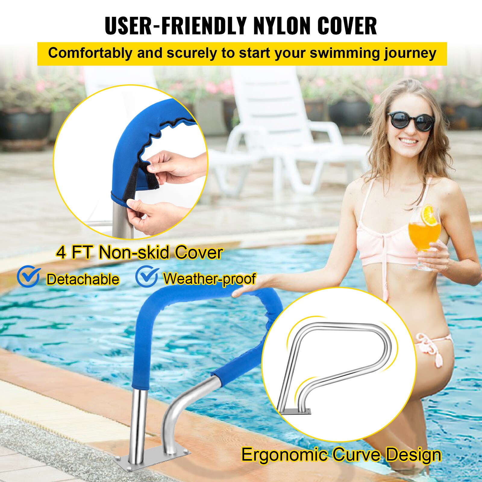 VEVOR BXGYCFS3W32X23YC1V0 Above-Ground-Pool-Lad-Steps - View #4