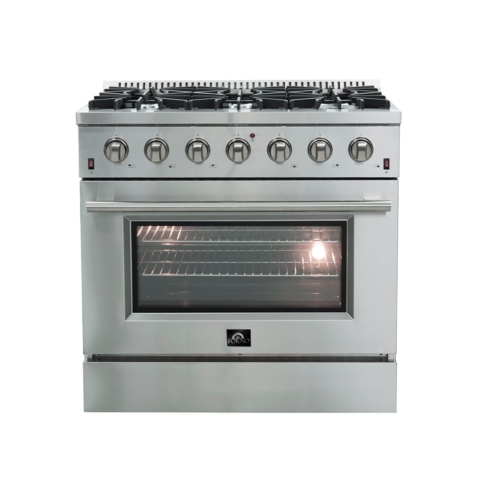 FORNO Galiano 36-in 6 Burners 5.36-cu ft Freestanding Natural Gas Range  (Stainless Steel)