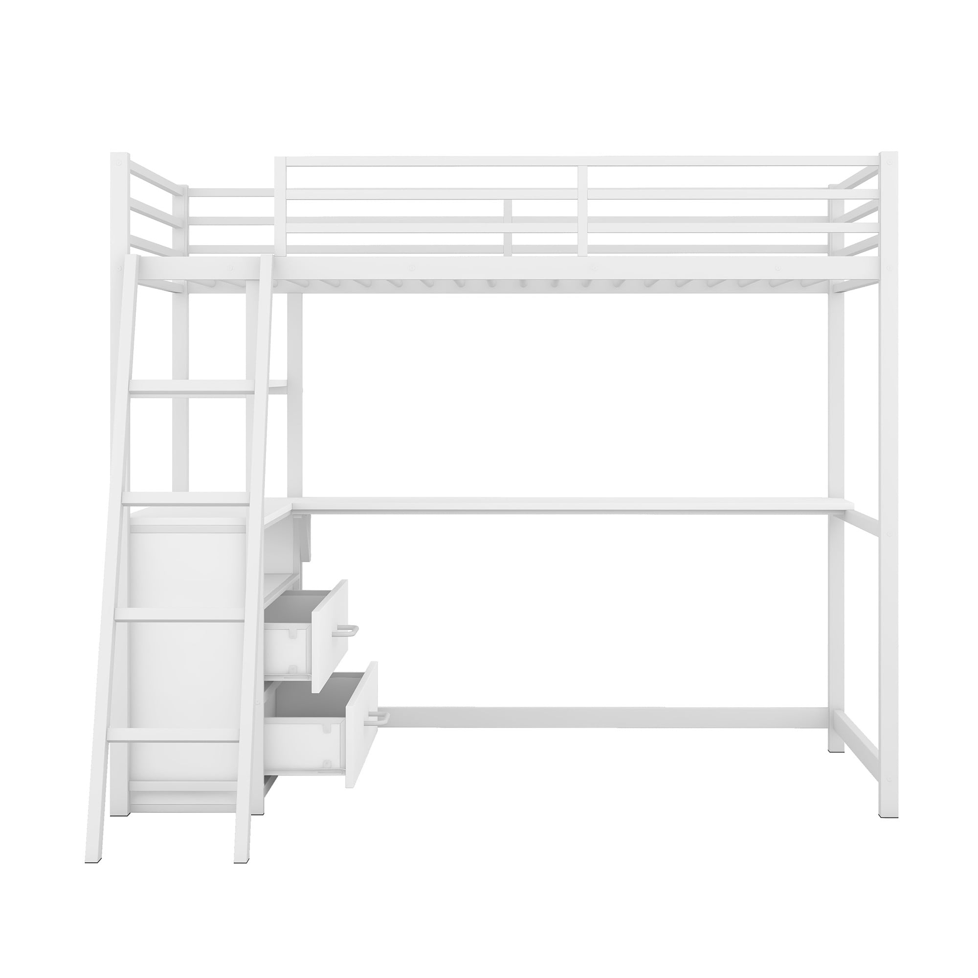 Yiekholo White Twin Loft Bunk Bed LL-1263AAK at Lowes.com