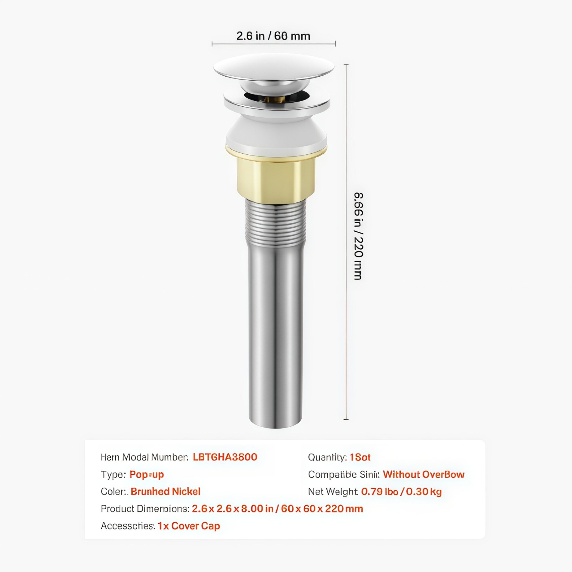 Numhew NHSEAN2381 Popup-Drains-Accessories - View #6