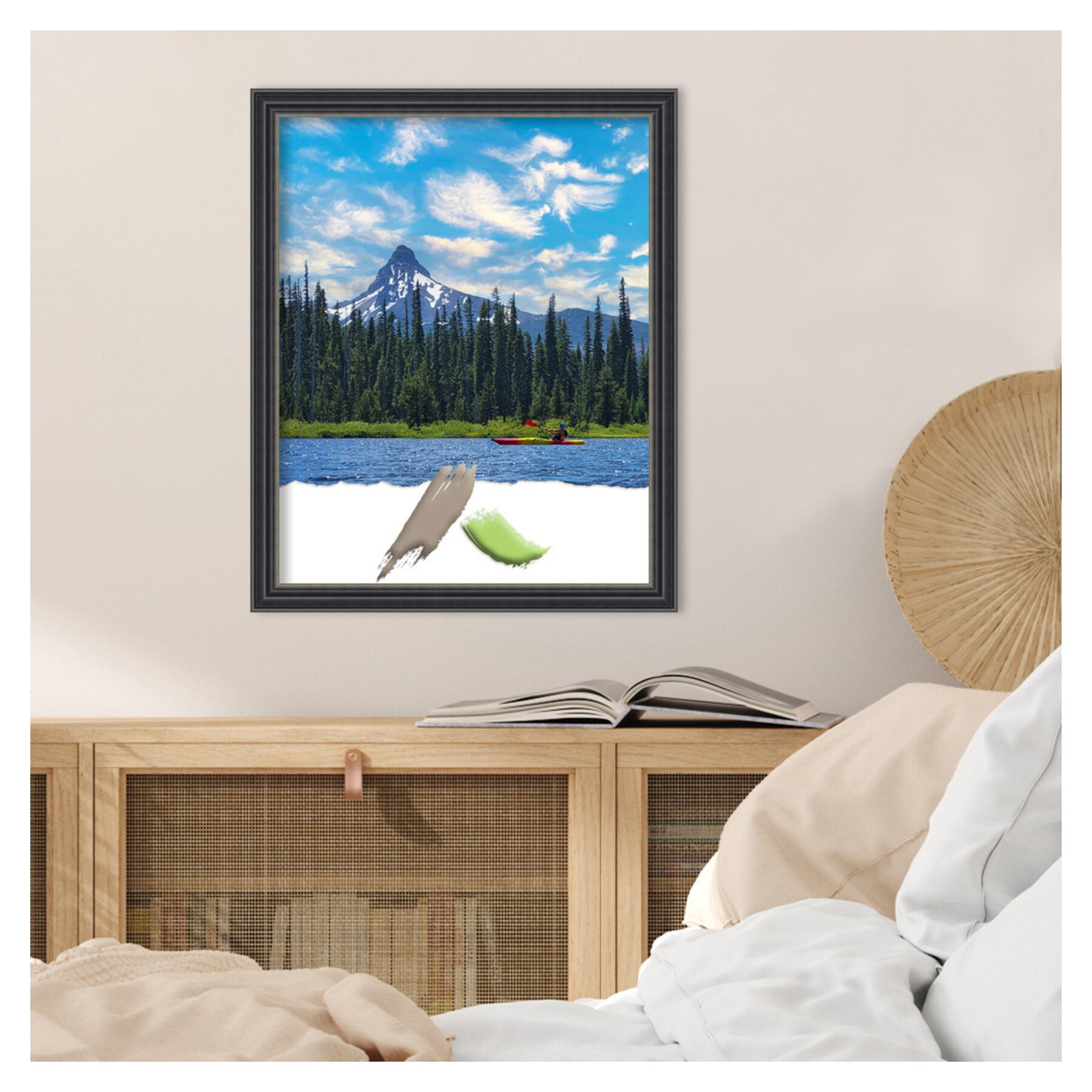 16"x20" Black Wood Wall Mount Picture Frame