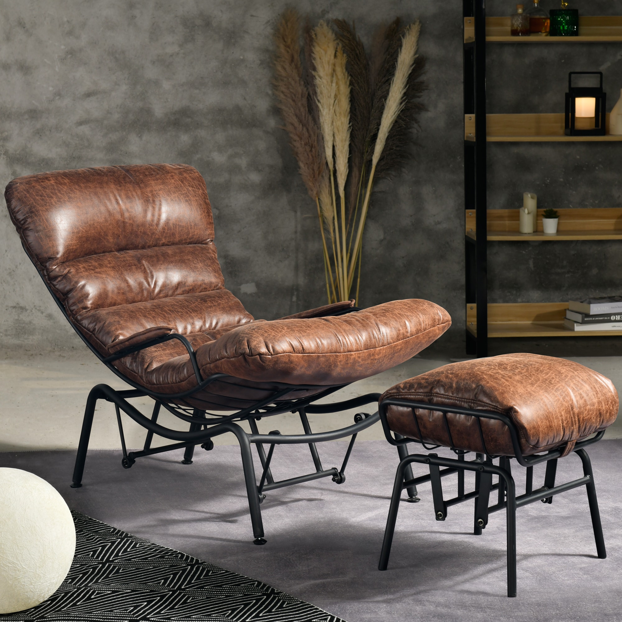 Ovios OYYDL800A Modern Brown Rocking Chair