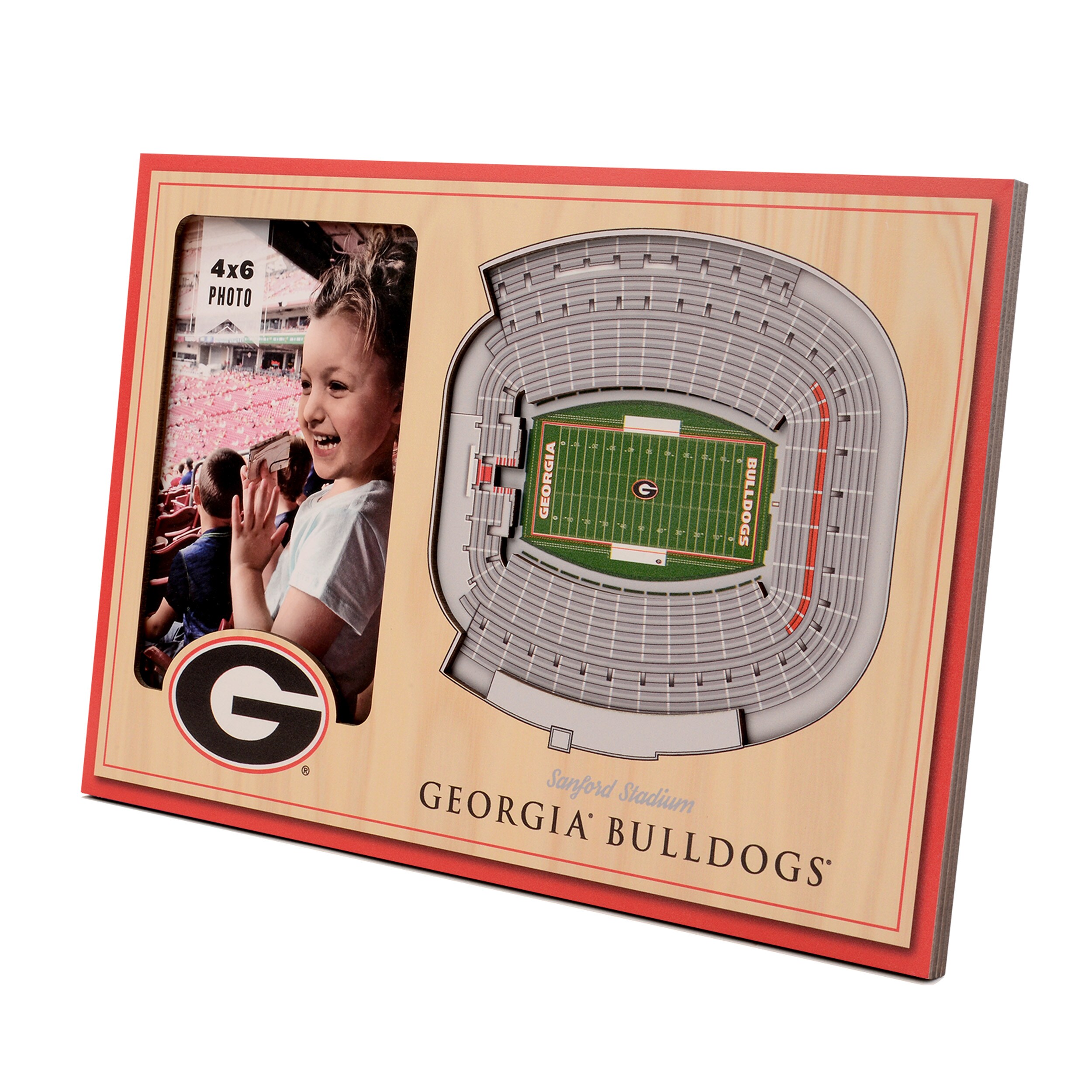 StadiumViews 9024194 Georgia Bulldogs Team Colors Wood Picture Frame (8-in x 12-in)