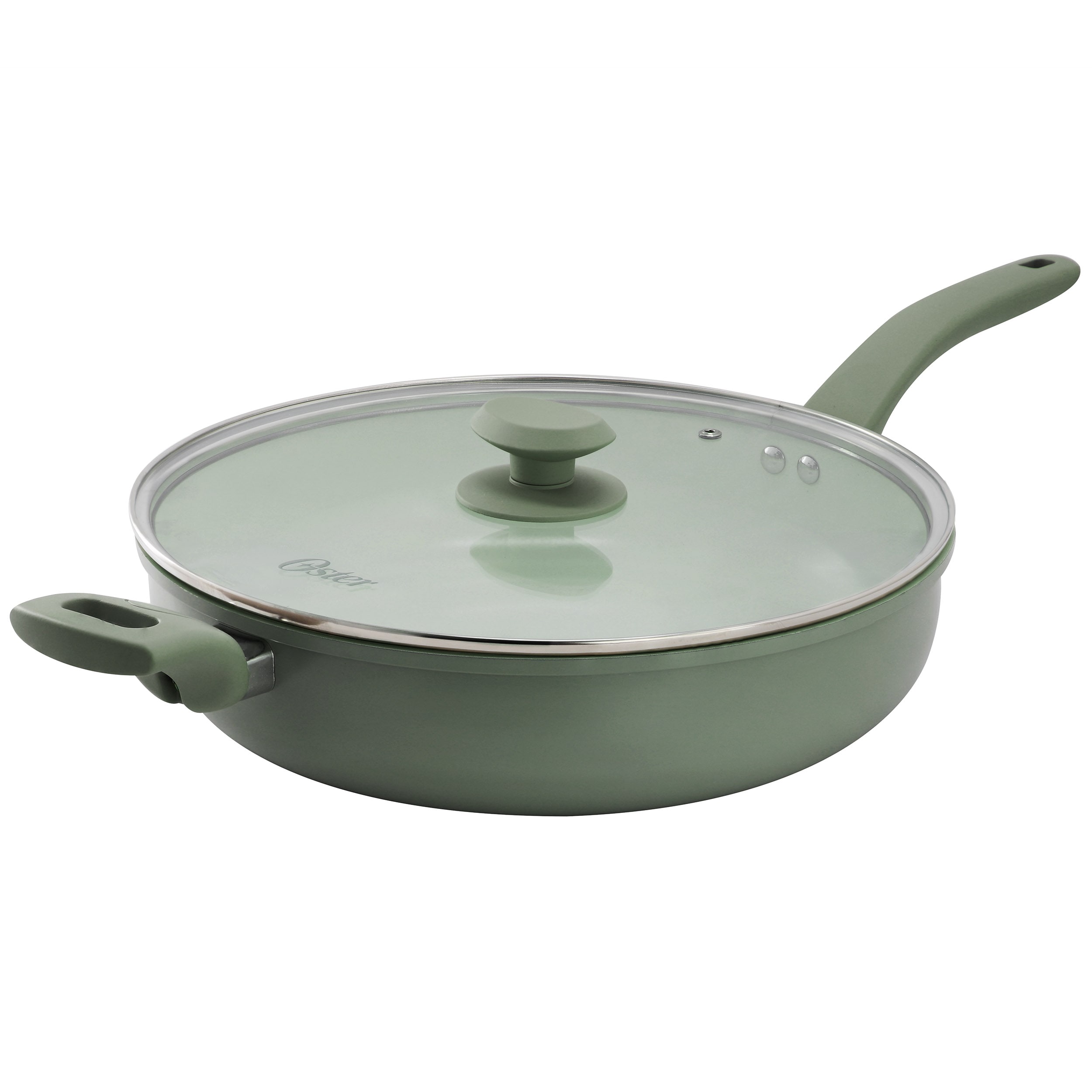 Oster Sutterville Choice 5 Quart Ceramic Nonstick Saute Pan with Lid in Evergreen #962125085M
