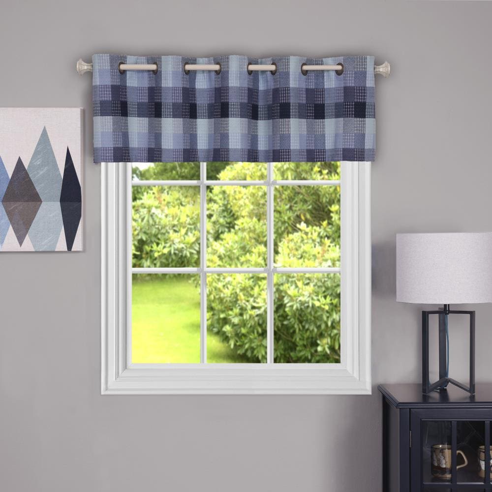 Achim HVVL14BL12 Harvard 14-Inches Blue Polyester Rod pocket Valance