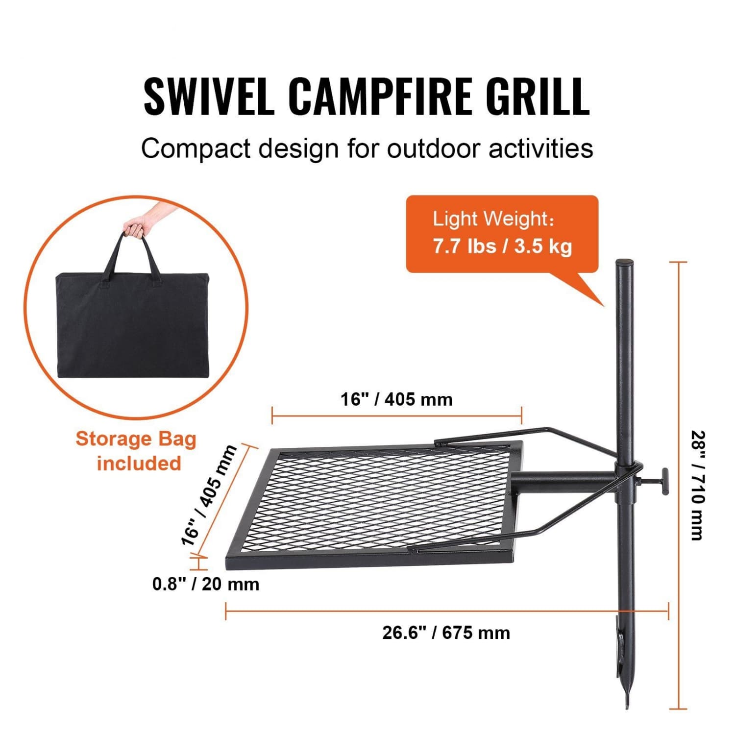 Angel Sar DAZYYFPGG0324-BK Charcoal-Grills - View #2