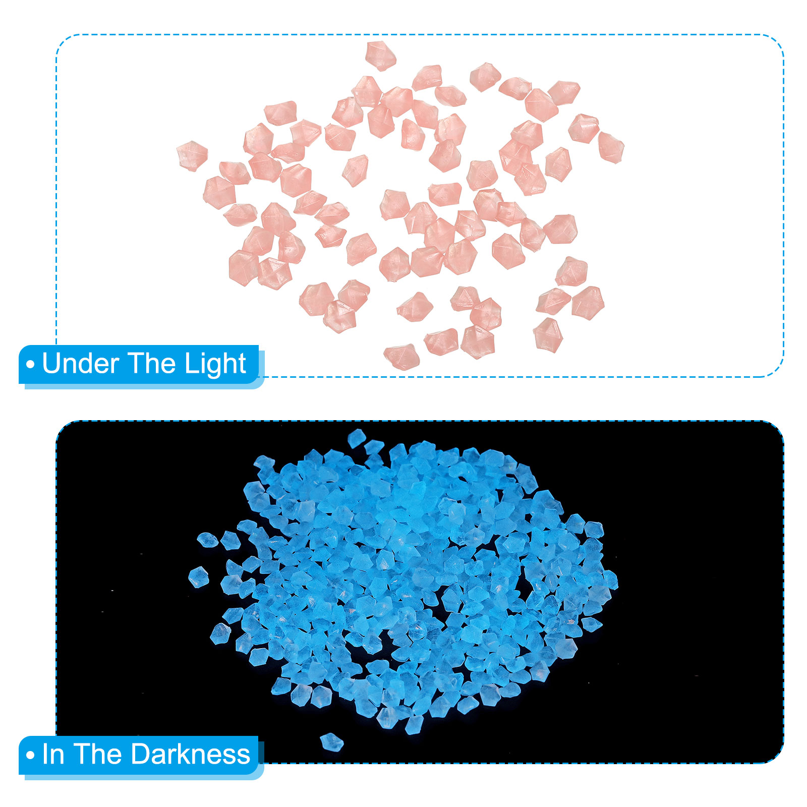 Unique Bargains 6000pcs Glow Rocks 3-5mm Glow Pebbles Decoration in the ...