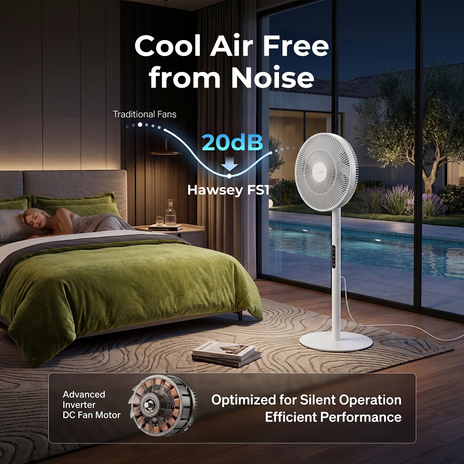 Maxcuum 13.77-in Indoor Oscillating Pedestal Fan, in white with Remote ...