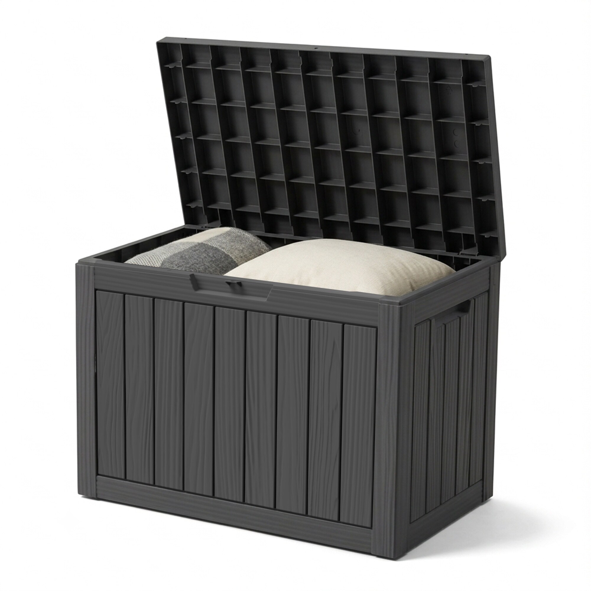 Yardgrace - 45 Gallon Plastic Deck Box Weather-Resistant Resin Outdoor Deck Box for Patio