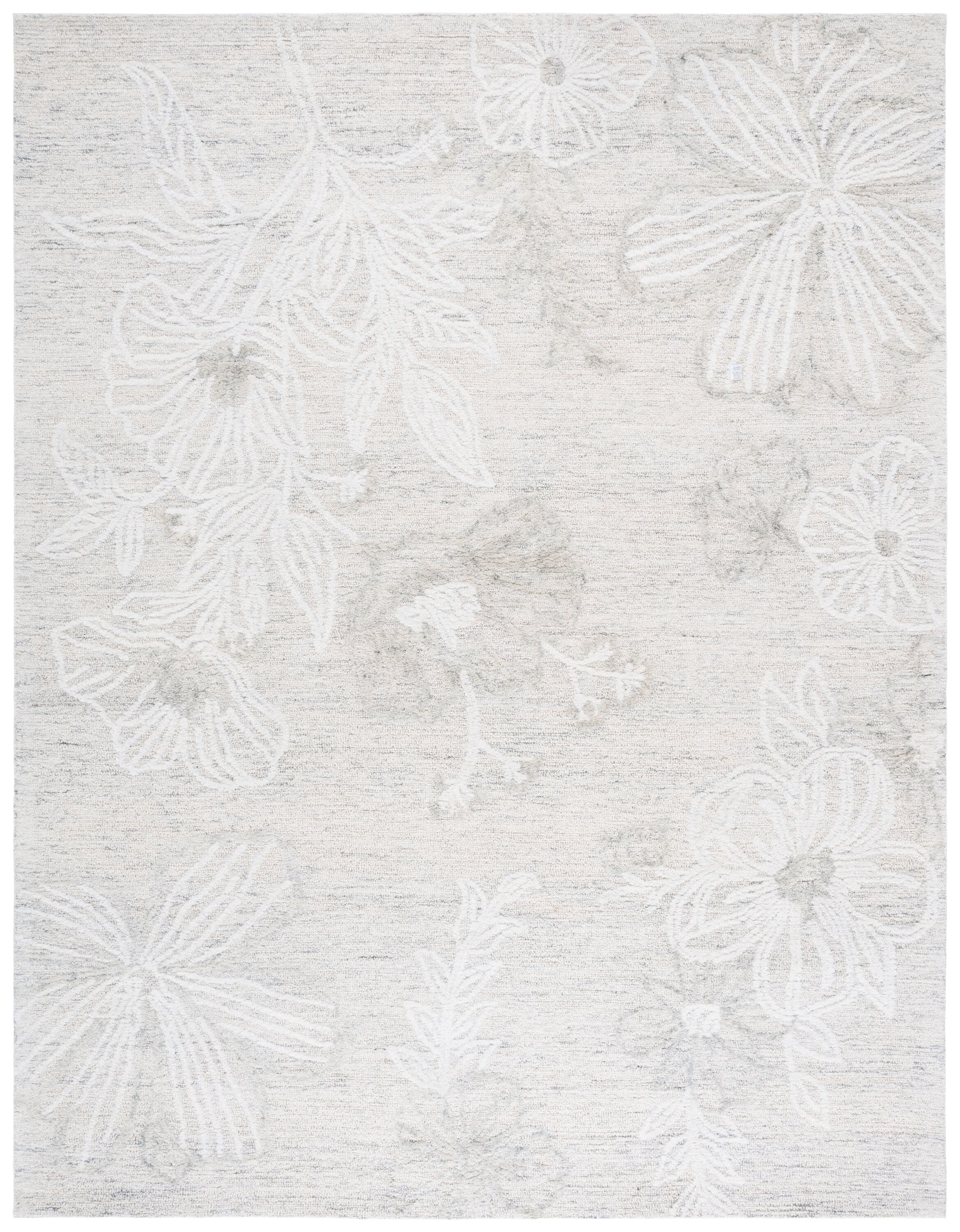 Safavieh Jardin 6 x 9 (ft) Tufted Wool Light Gray/Ivory Rectangular ...