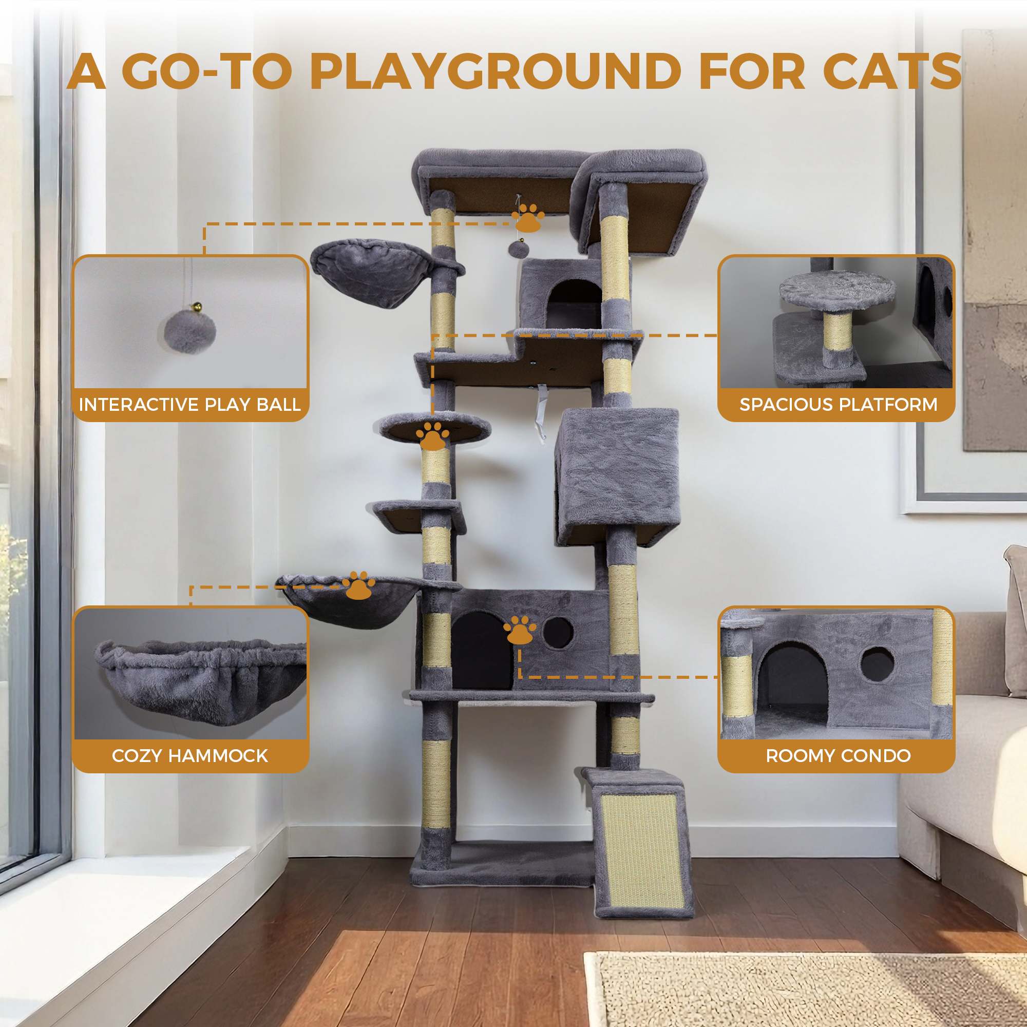 Vynxaria LEXY1547-DJCW-MPJ016 Cat-Trees - View #4