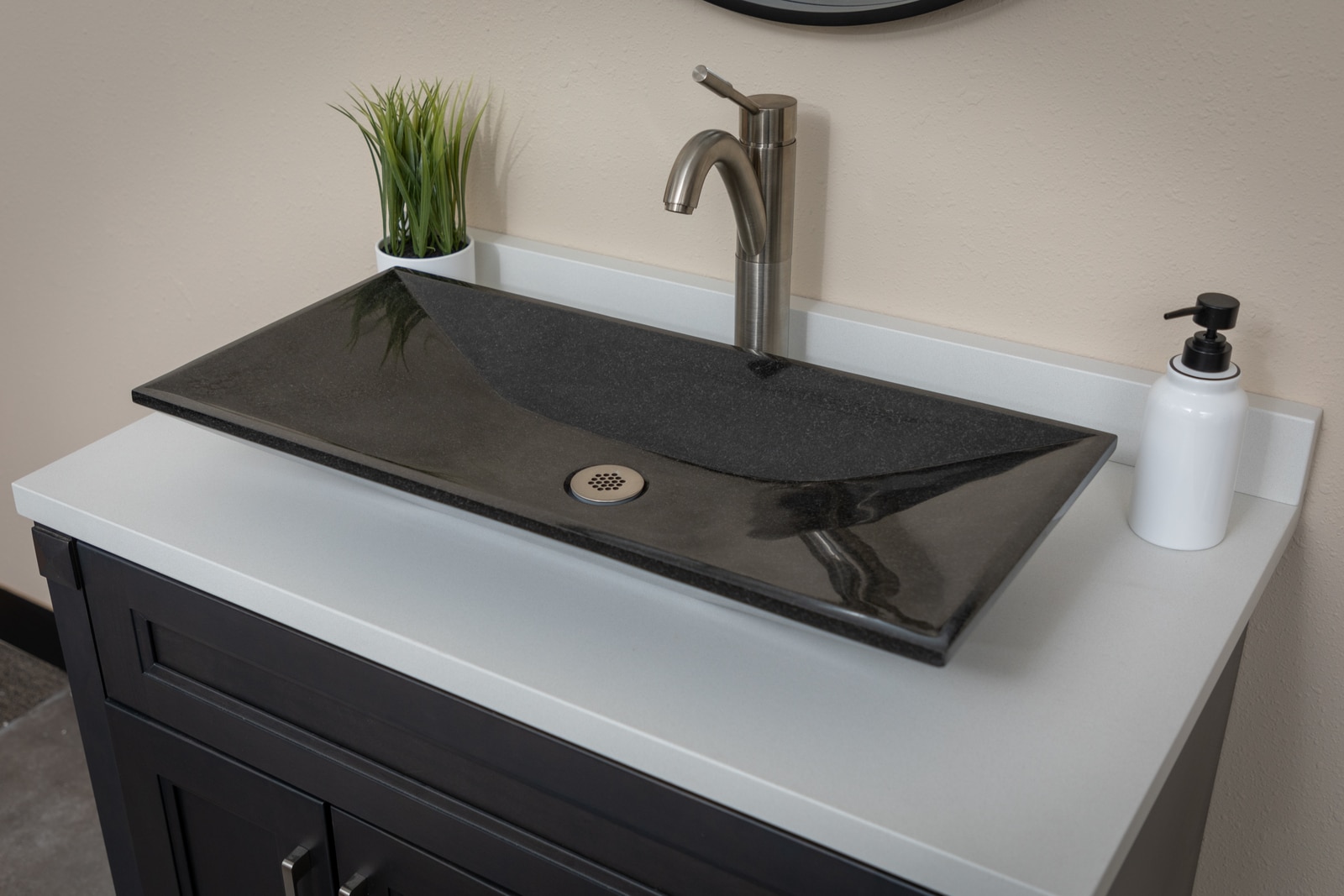 Eden 28'' Black Granite Rectangular Bathroom Sink