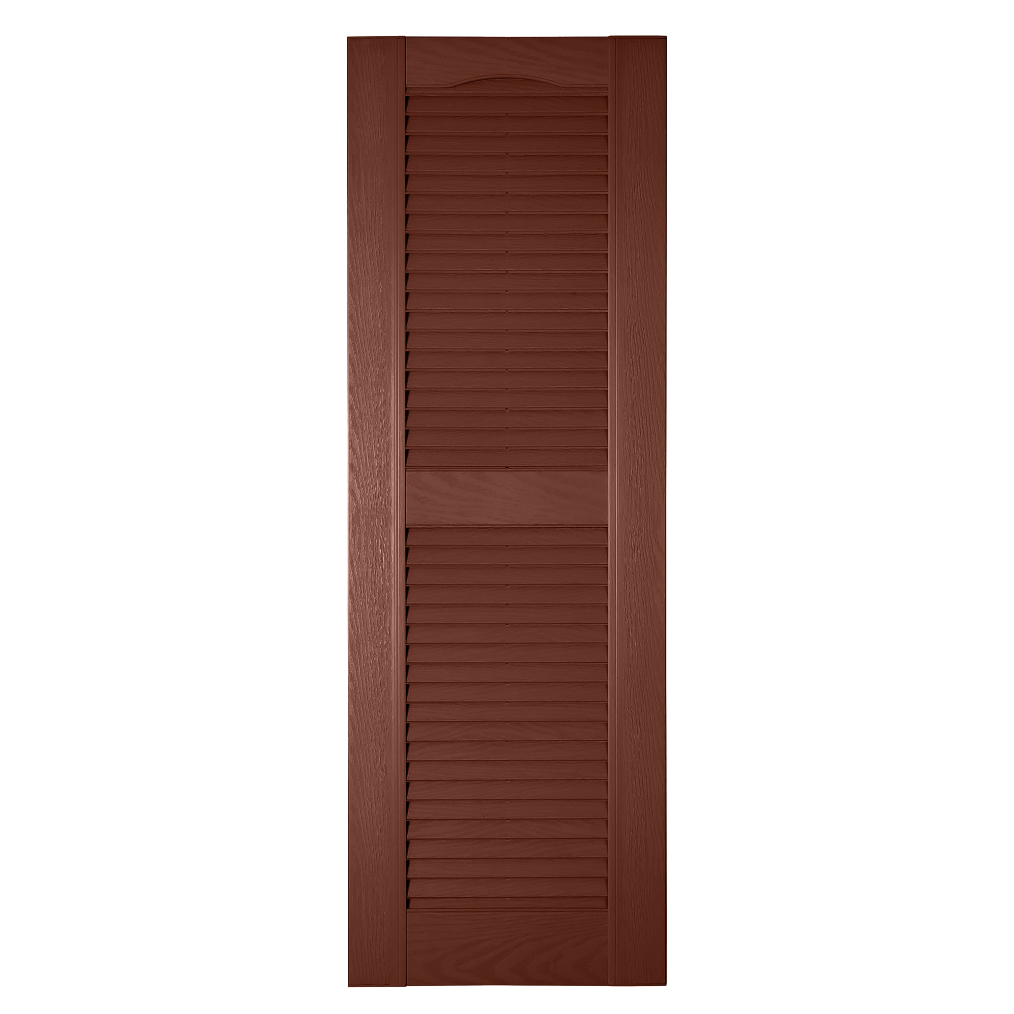 RELIABILT LVRCT1646005 16.25-in W x 46-in H Brick Red Louvered Polypropylene Exterior Shutters ( 2 -Pack )