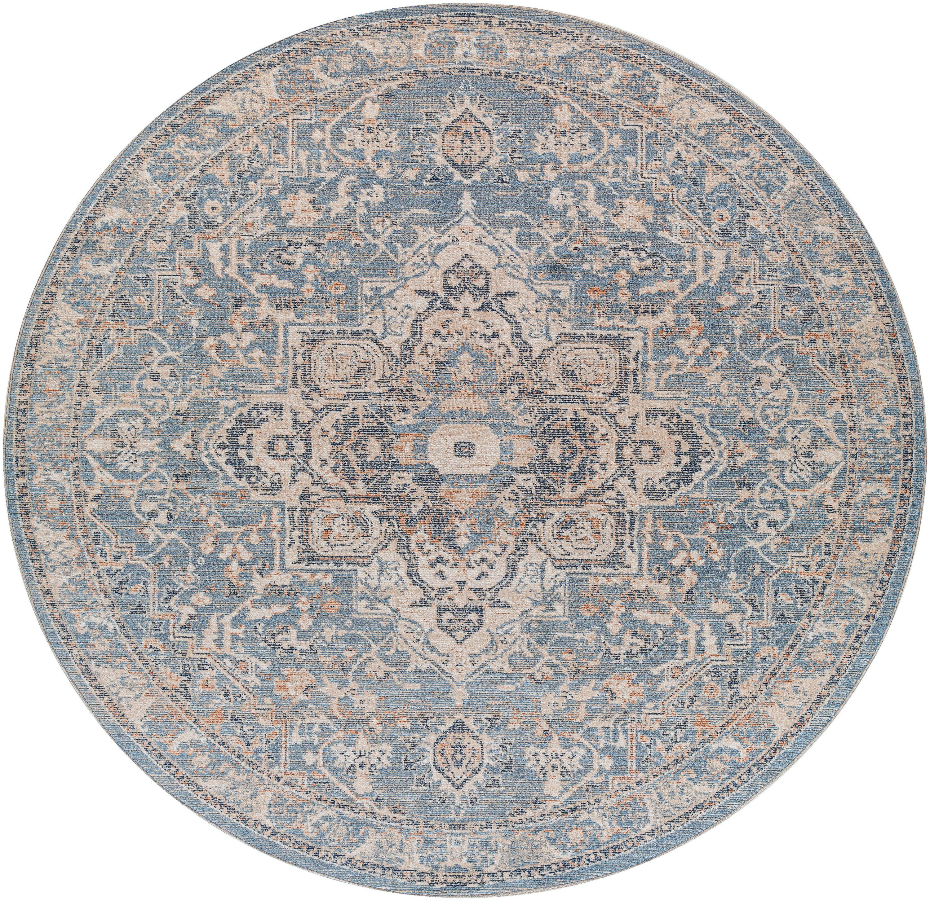 Surya Amore 8 x 10 Light Blue Indoor Medallion Oriental Area Rug