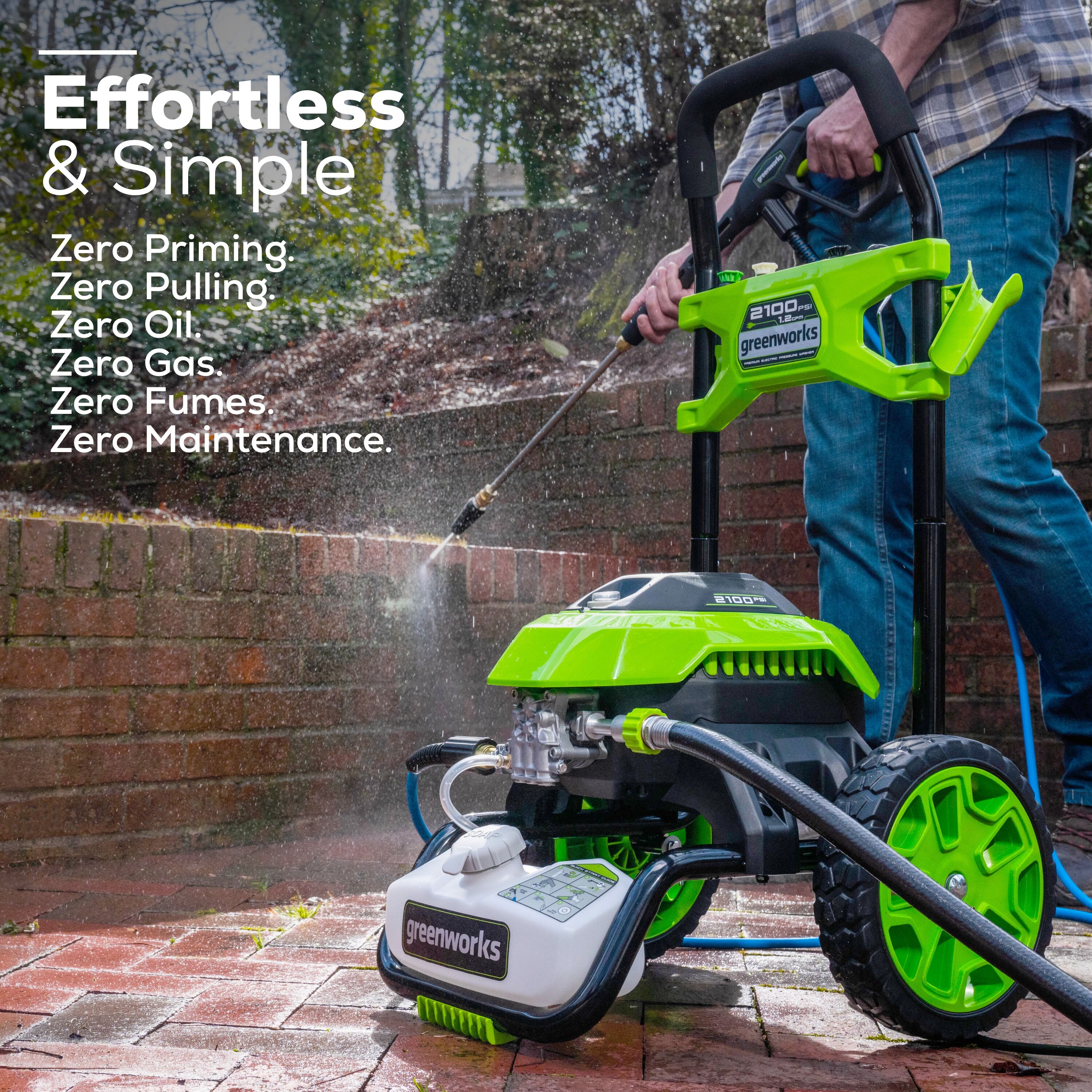 Greenworks Pro 3000 PSI 2-Gallons Cold Water Battery Pressure Washer 8 Ah  (Battery and Charger Included) in the Pressure Washers department at