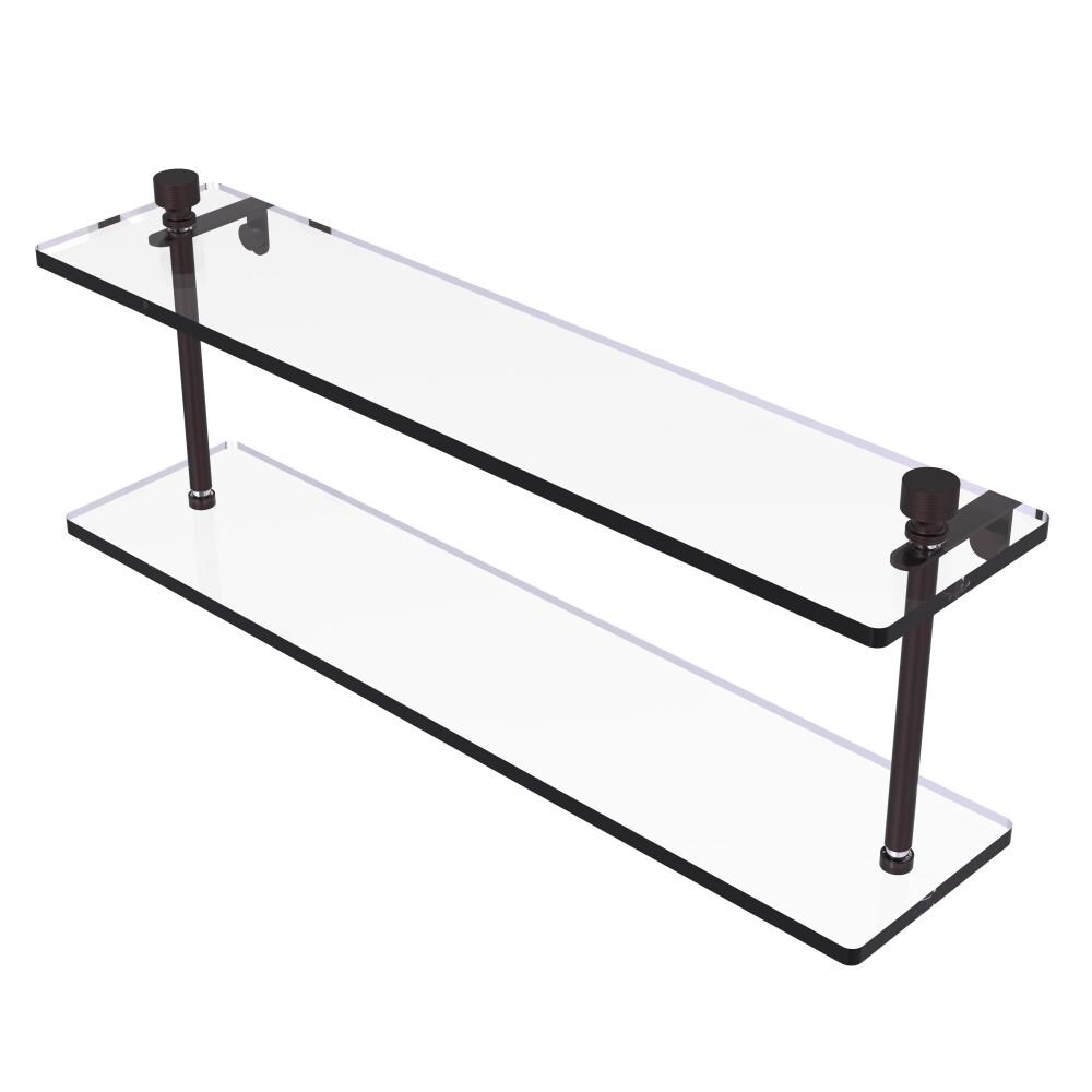 Allied Brass FT-2/22-ABZ Foxtrot Antique Bronze 2 -Tier Wall mount Bathroom Shelf ( 22-in x 8-in x 5-in )