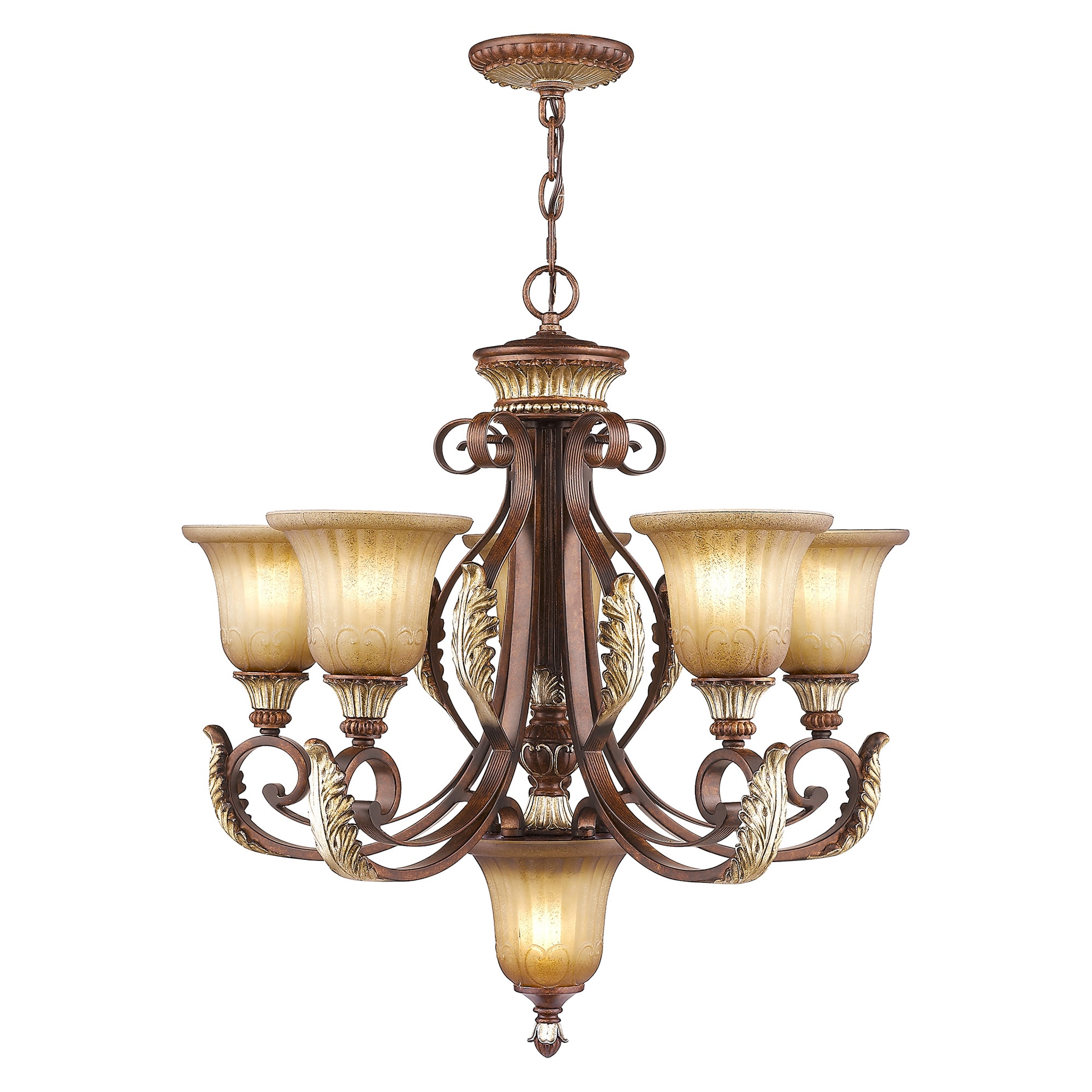 Livex Lighting 8555-63 Villa Verona 6 -Light Antique Bronze Traditional For Use in Bathrooms, Bedrooms, Dining Rooms, Foyers, Kitchens, Living Rooms Chandelier