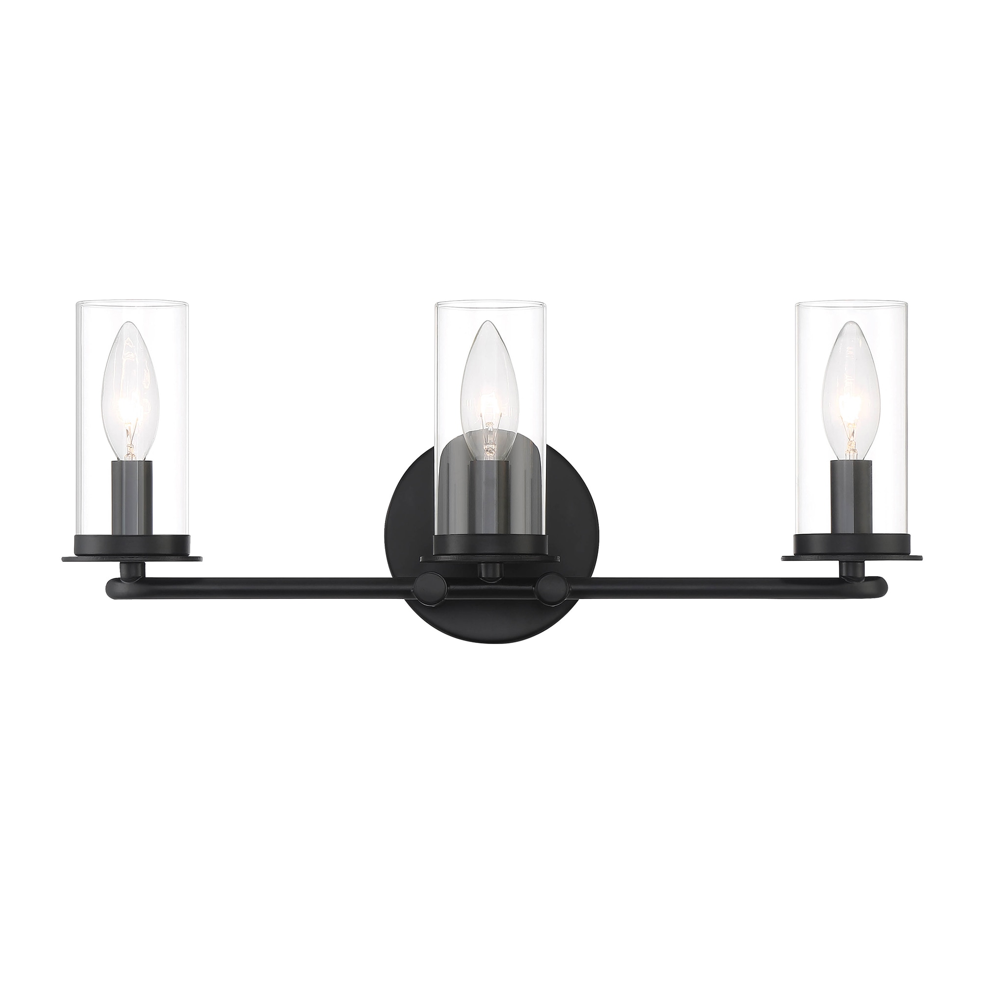 Hudson Heights Matte Black 3-Light 18" Wide Vanity Cylinder