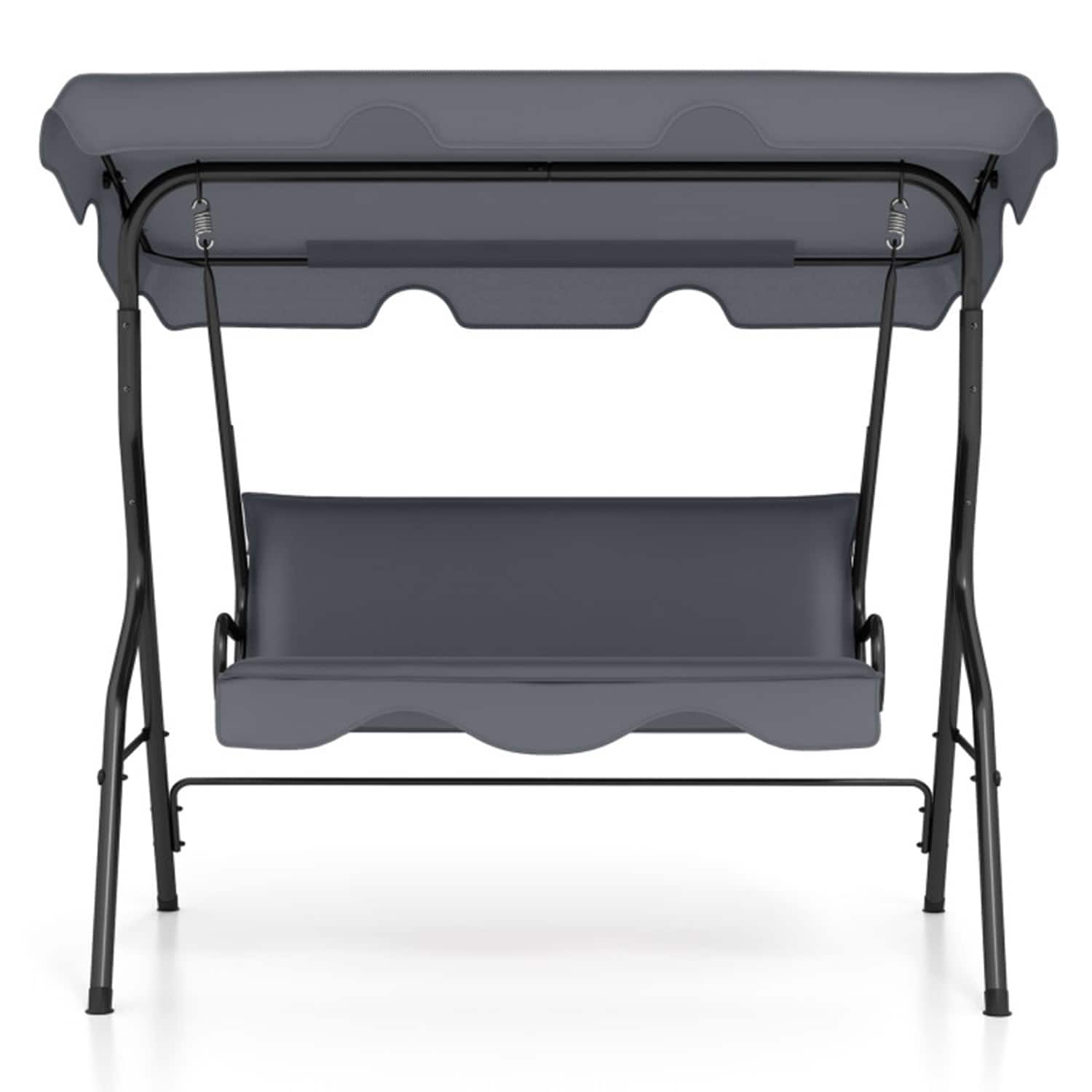 Mondawe MO-OP70491GR 3 -person Gray Steel Outdoor Swing
