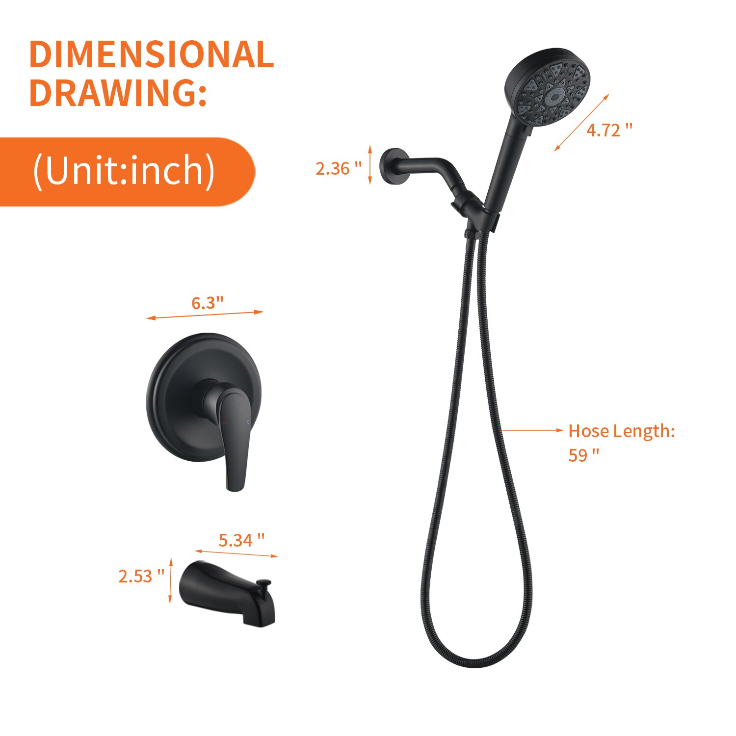 WELLFOR GIG-602BN Tub-Shower-Faucets - View #2