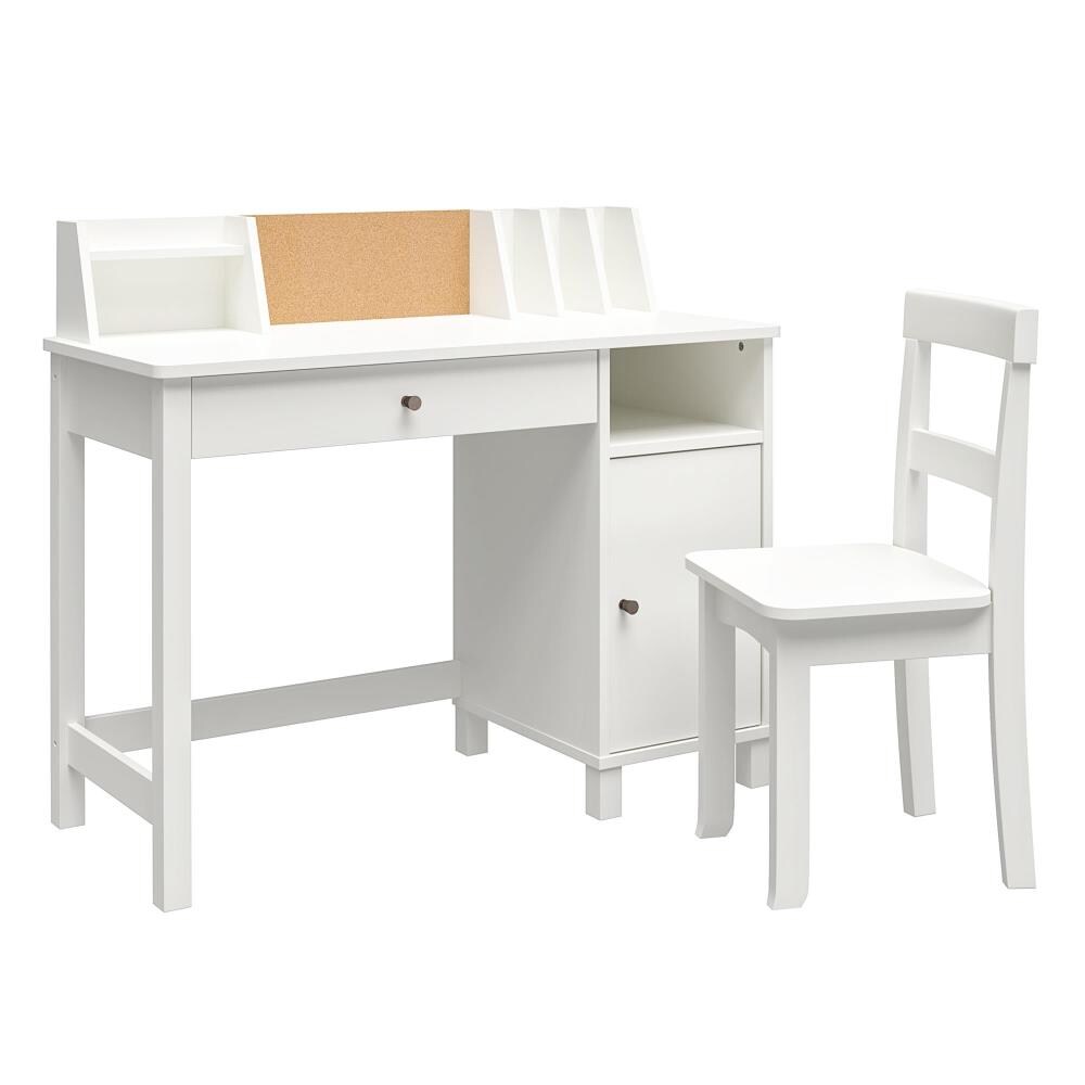 Ameriwood Home Abigail 35.75-in White Kids Student Desk with Chair Hutch  Included in the Desks department at