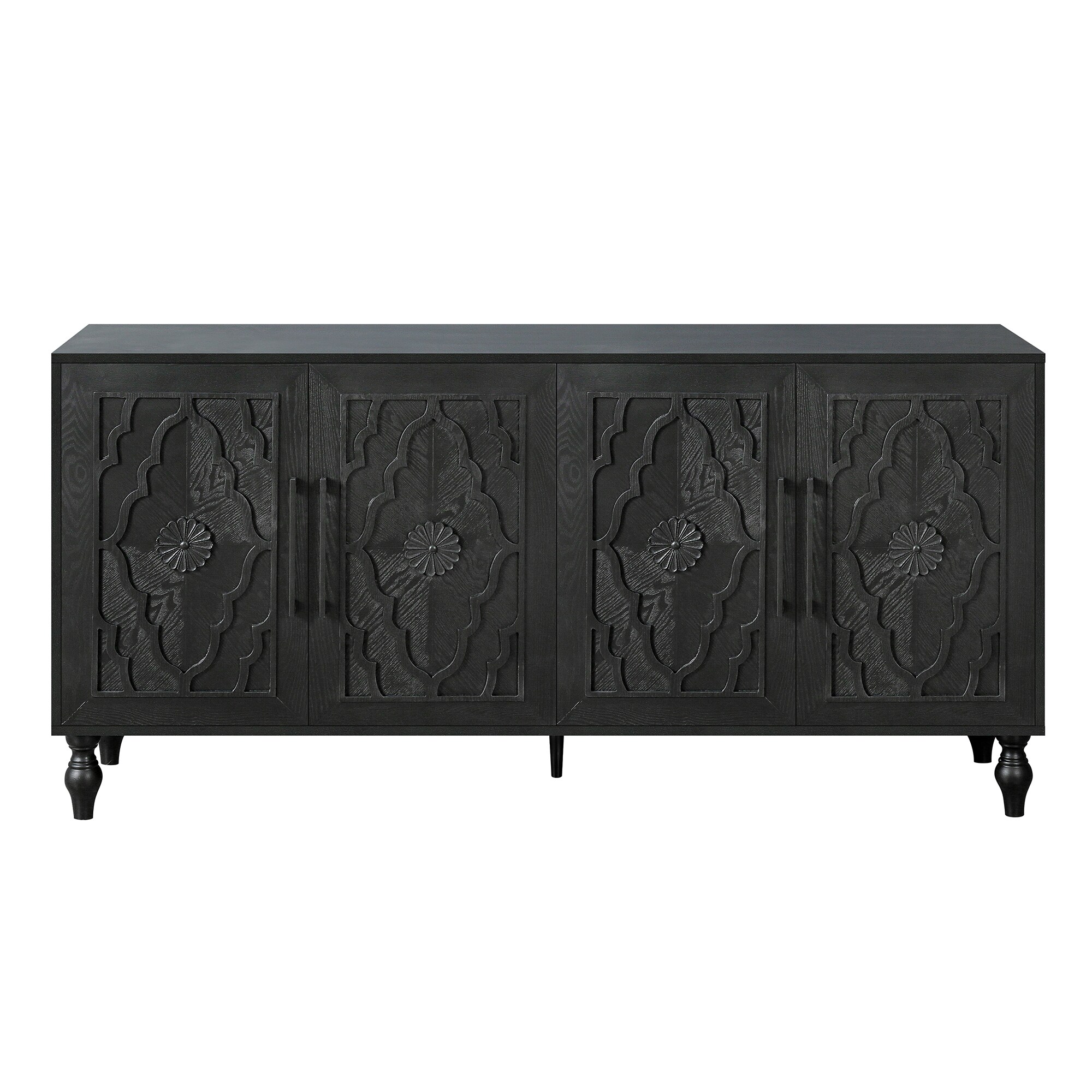 Bybafun YD2400017 Contemporary/Modern Black Sideboard