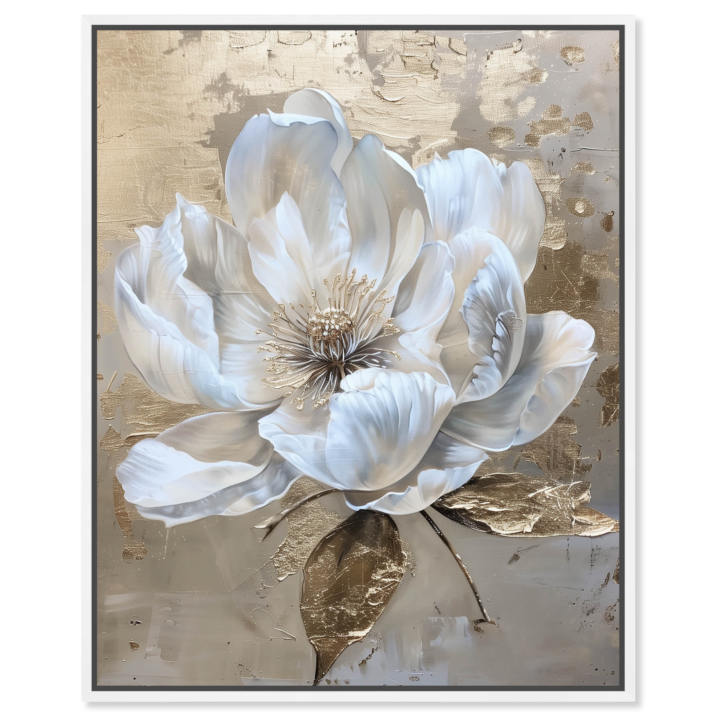 Art Remedy Athenas Flower Glam Print by  White Frame 16 x 20