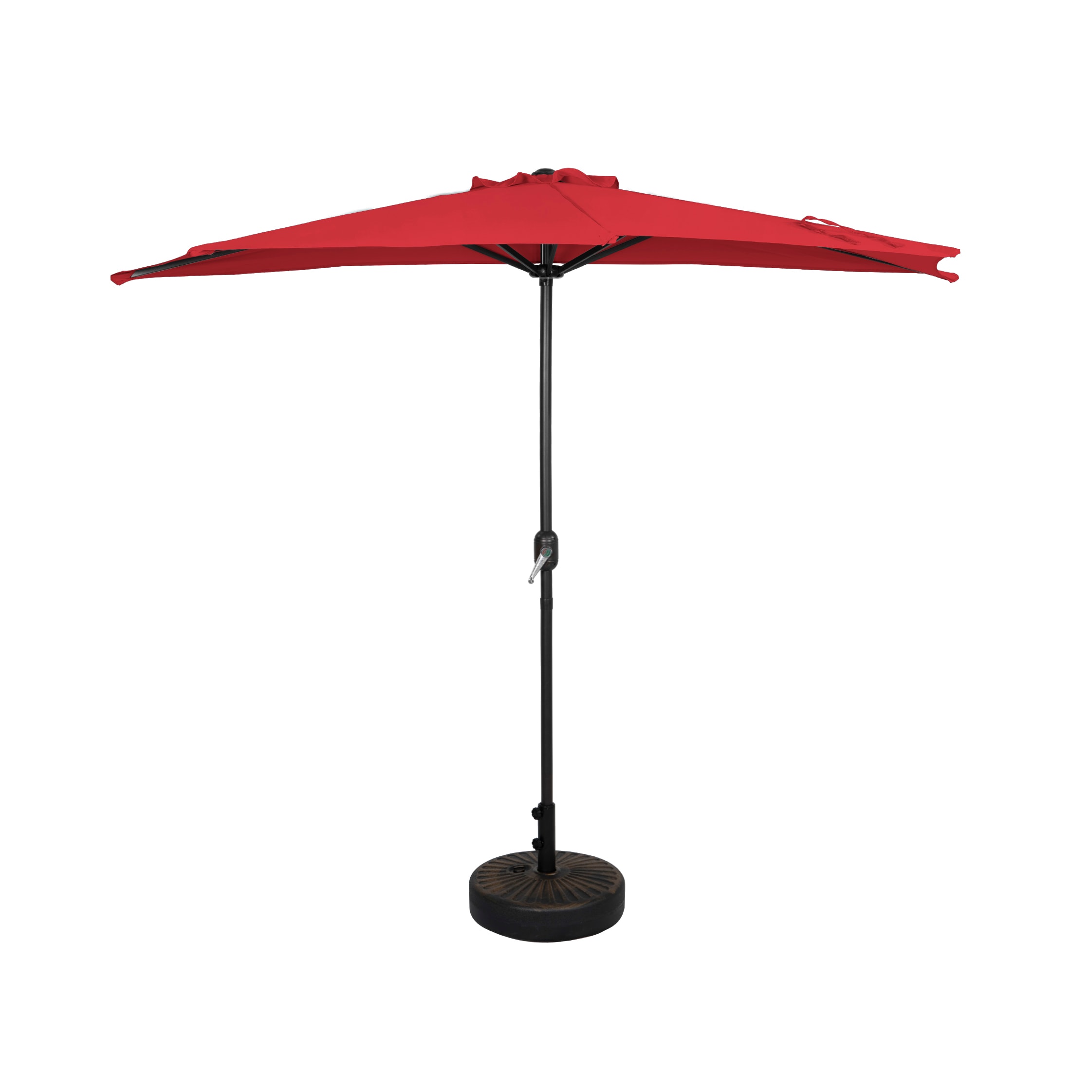 Westin Furniture OS3003-RD-981RDBZ 9-Feet Steel Red No-tilt Half-round Patio Umbrella with Base