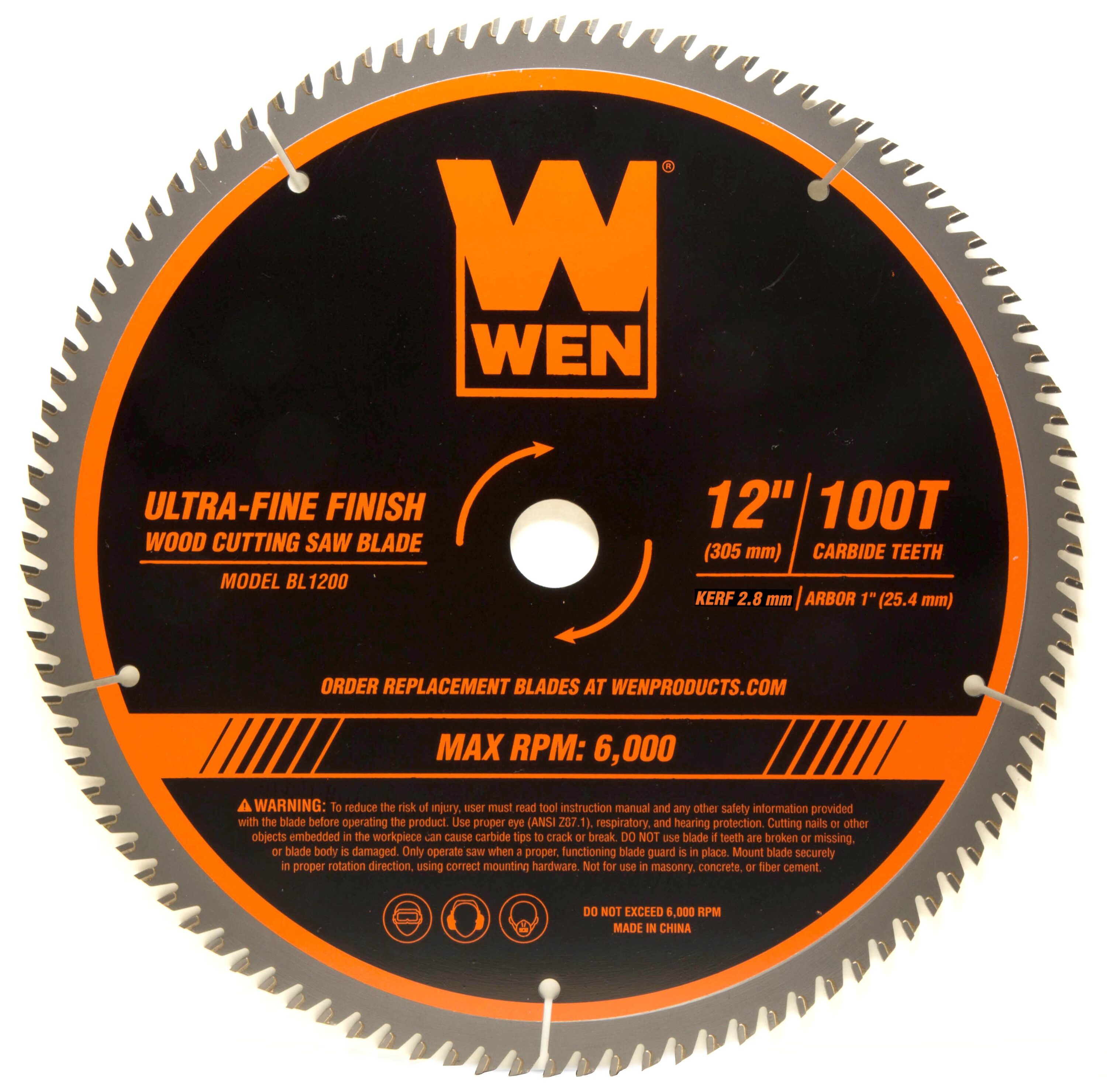 WEN BL1200  Saw Blades 12-in 100 -Tooth Fine Finish Tungsten carbide-tipped steel Miter saw blade Individual