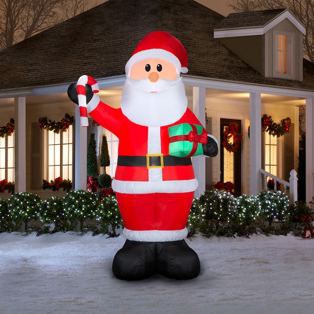 Holiday Living 12-ft Lighted Santa Christmas Inflatable in the ...