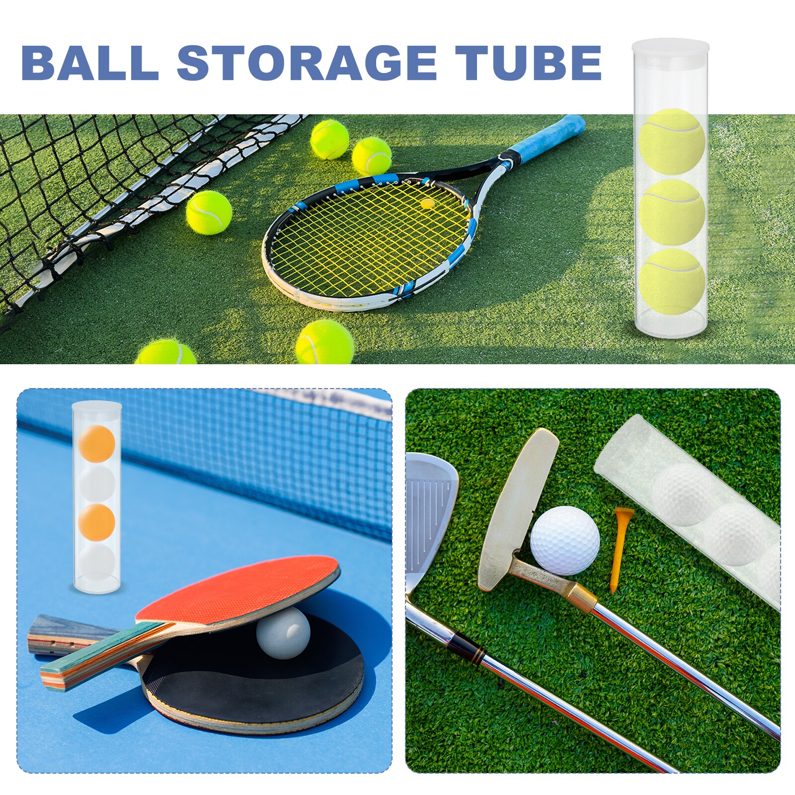 Unique Bargains Transparent Plastic Storage Tubes 2 x 10inch(50x250mm ...
