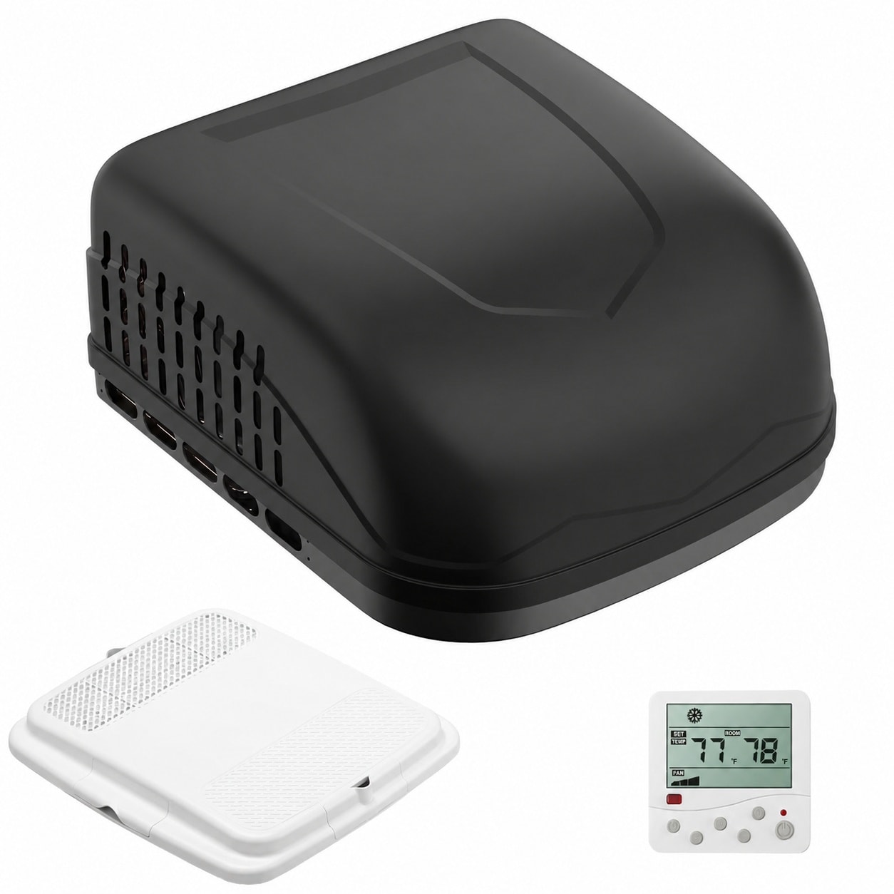 Etokfoks  18 000 BTU 110 120V Non Ducted Rooftop RV Air Conditioner with Heat Pump Cooling Heating for Camper Trailer Truck
