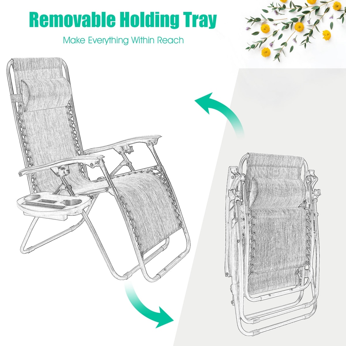 WELLFOR TDJ10642LS-2 Patio-Chairs - View #3