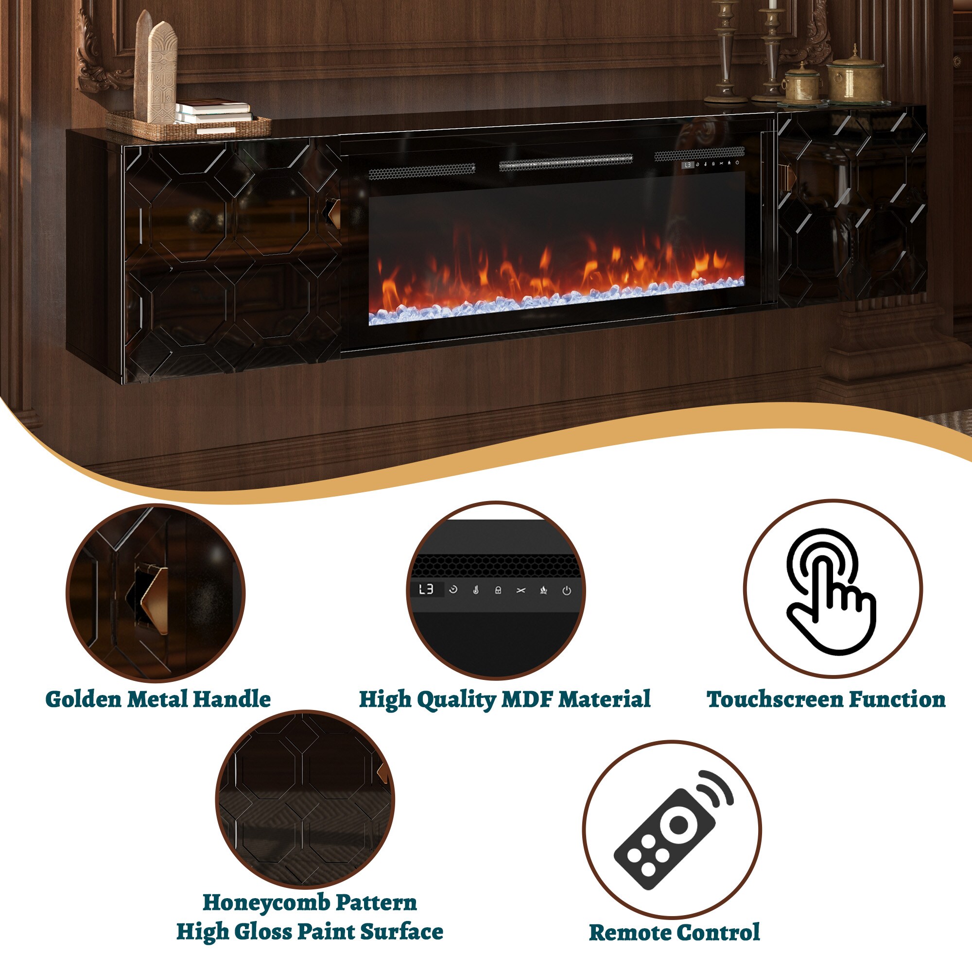 Clihome CL-JHZH008-BK Electric-Fireplaces - View #14