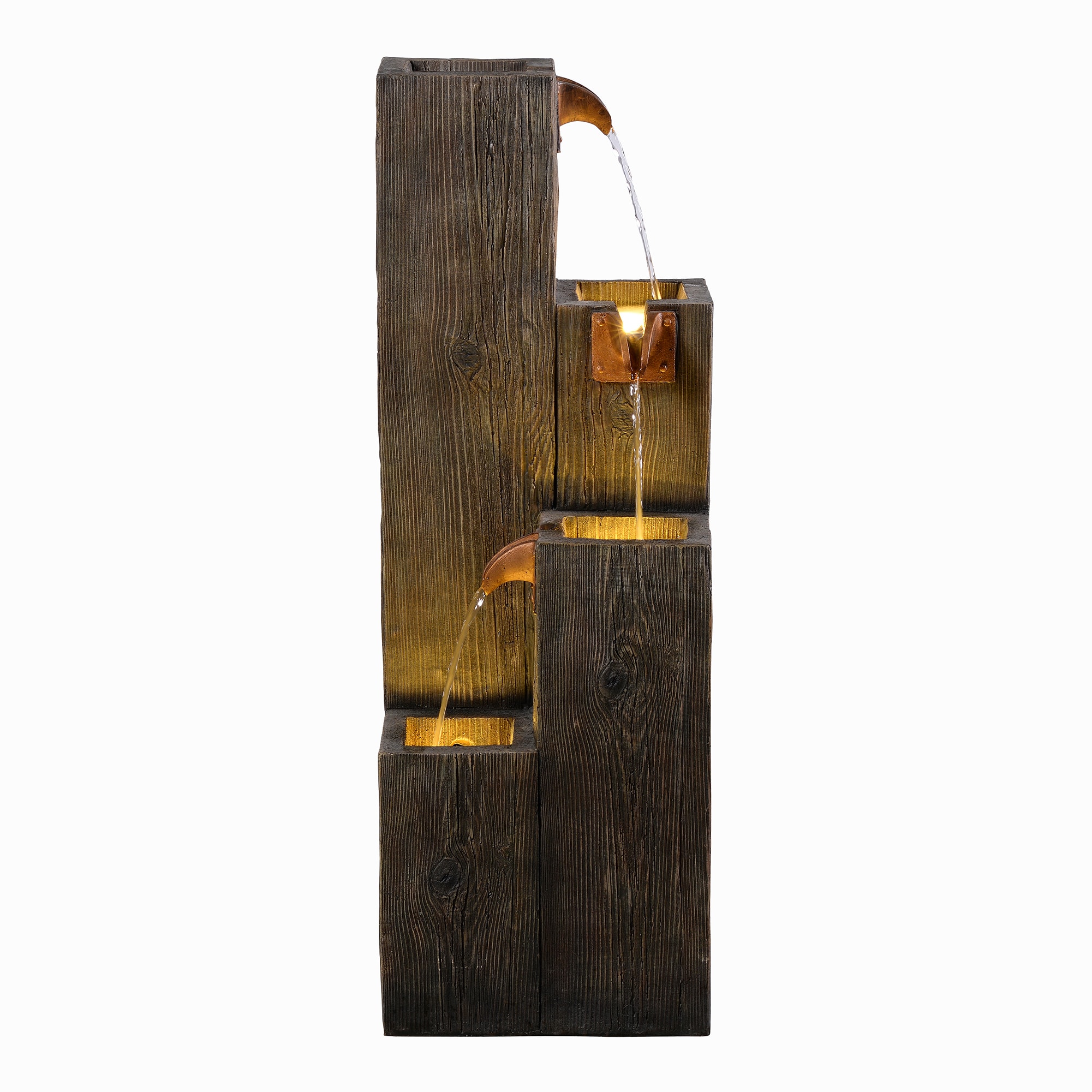 Hi-Line Gift - 33.86-in H Resin Electric Powered Tiered Outdoor Fountain Pump Included