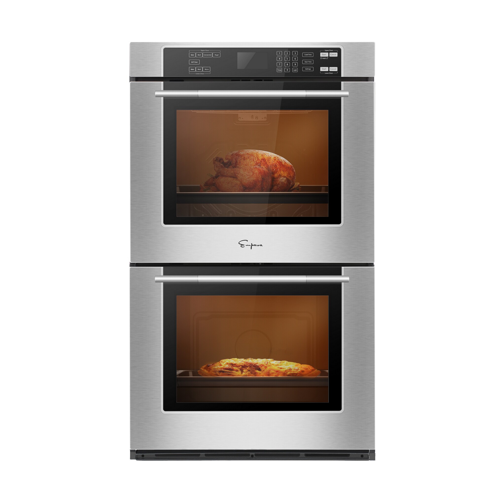 Empava 30 Electric Double Wall Oven with Self-cleaning Convection Fan and Touch Control in Stainless Steel 30 Inch 