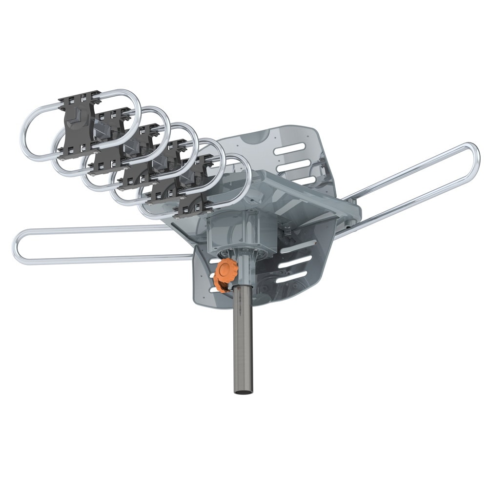 Bestcore Outdoor TV Antenna 360-Degree Rotation Long Range Digital Antenna 150-Mile Range with Remote Control and 10-m Coaxial Cable Gray
