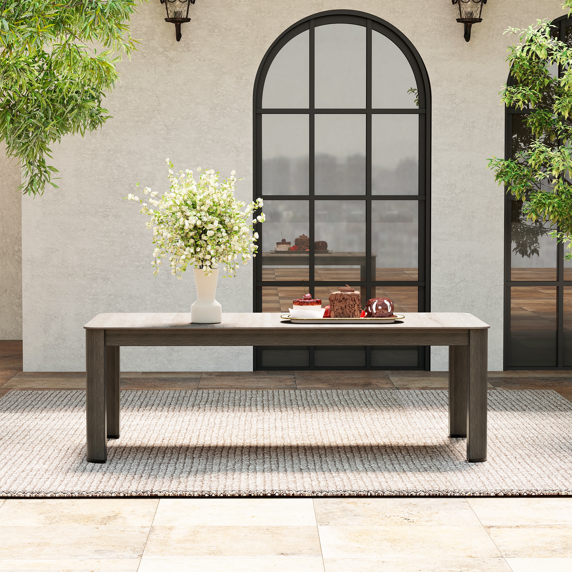 Nimbus Rectangle Outdoor Coffee Table 23.4-in W x 47-in L