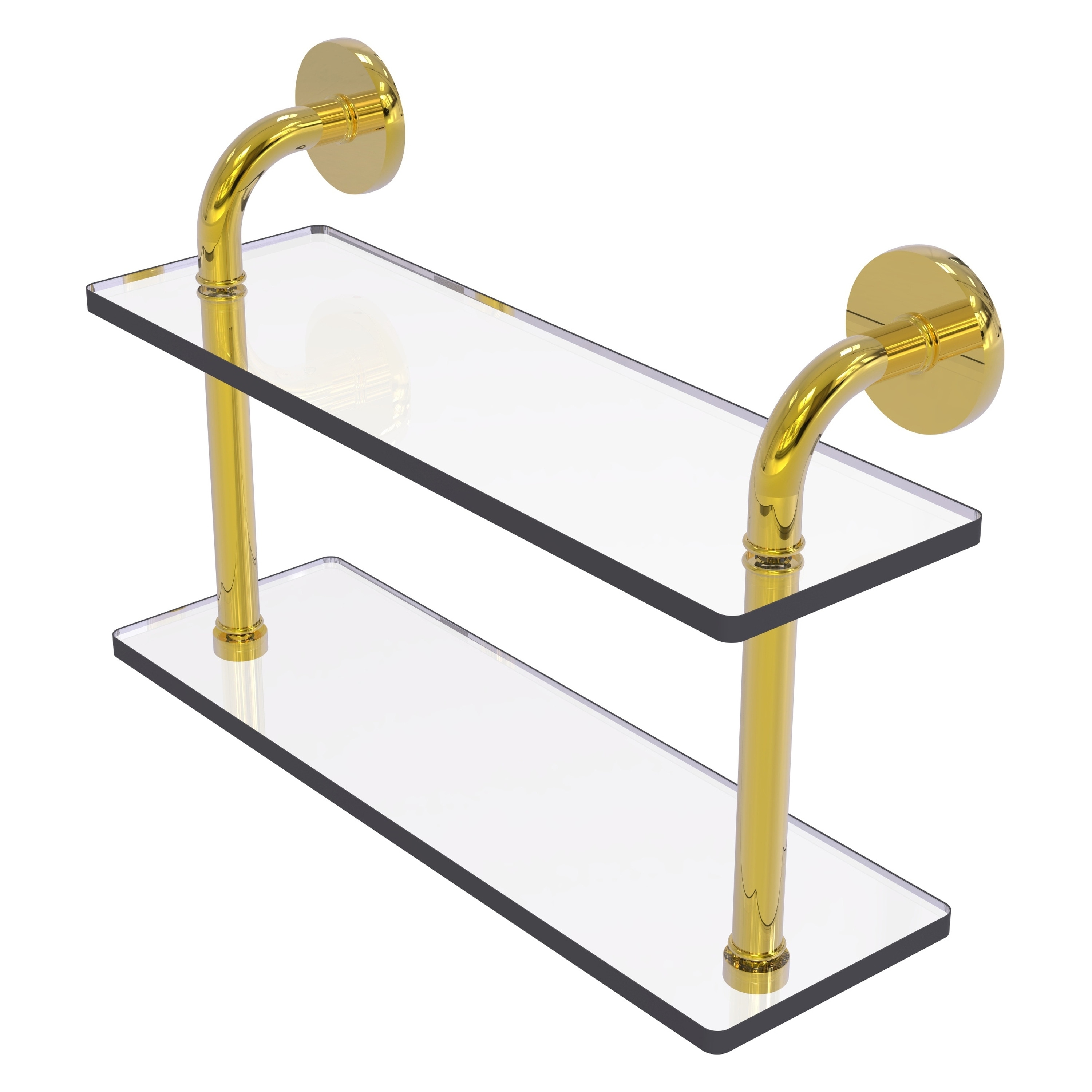 Allied Brass RM-2-16-PB Remi Polished 2-Tier Brass Wall Mount Bathroom Shelf (5-in x 11-in x 5-in)