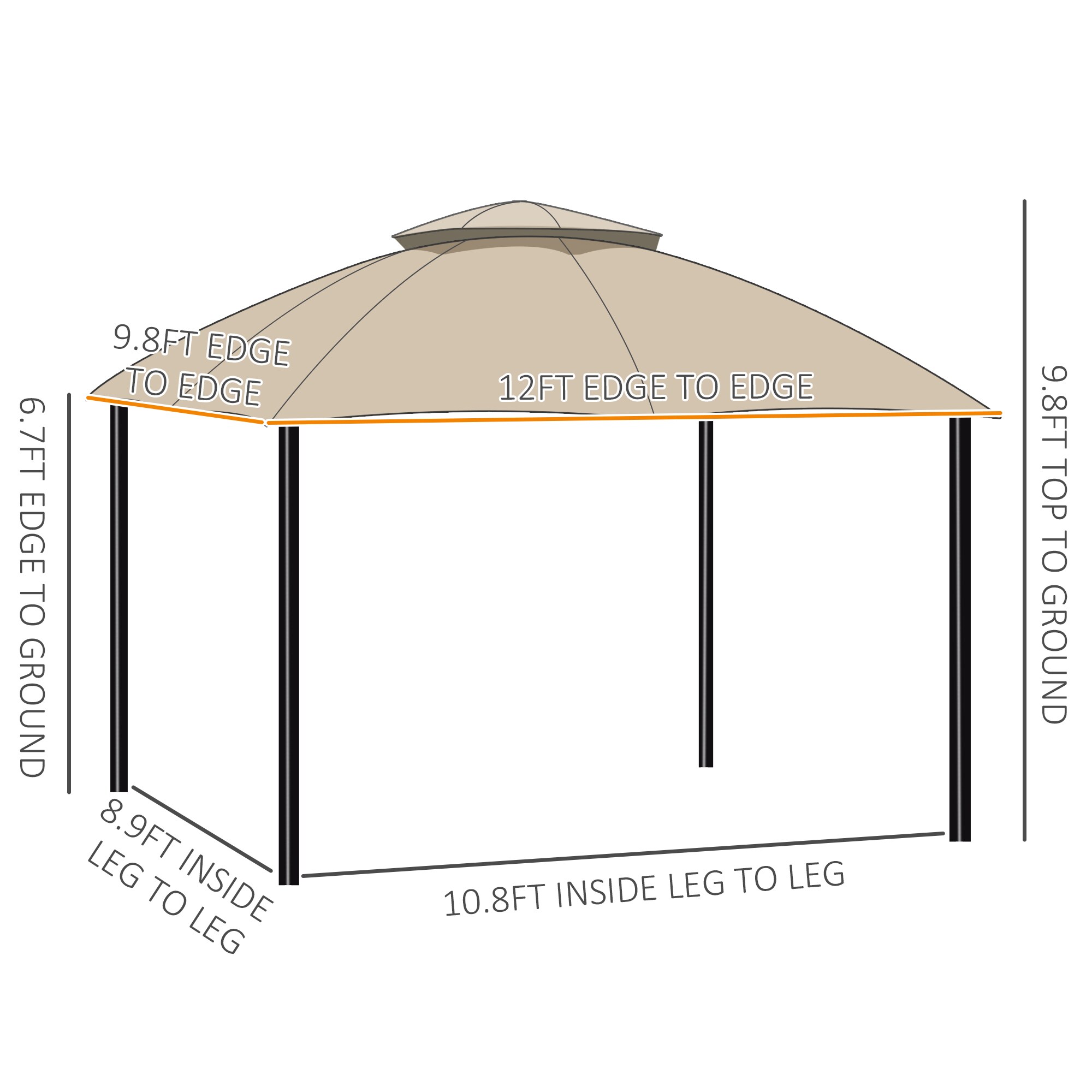 Outsunny 84C-210BG Wood-Resin-Gazebos - View #3