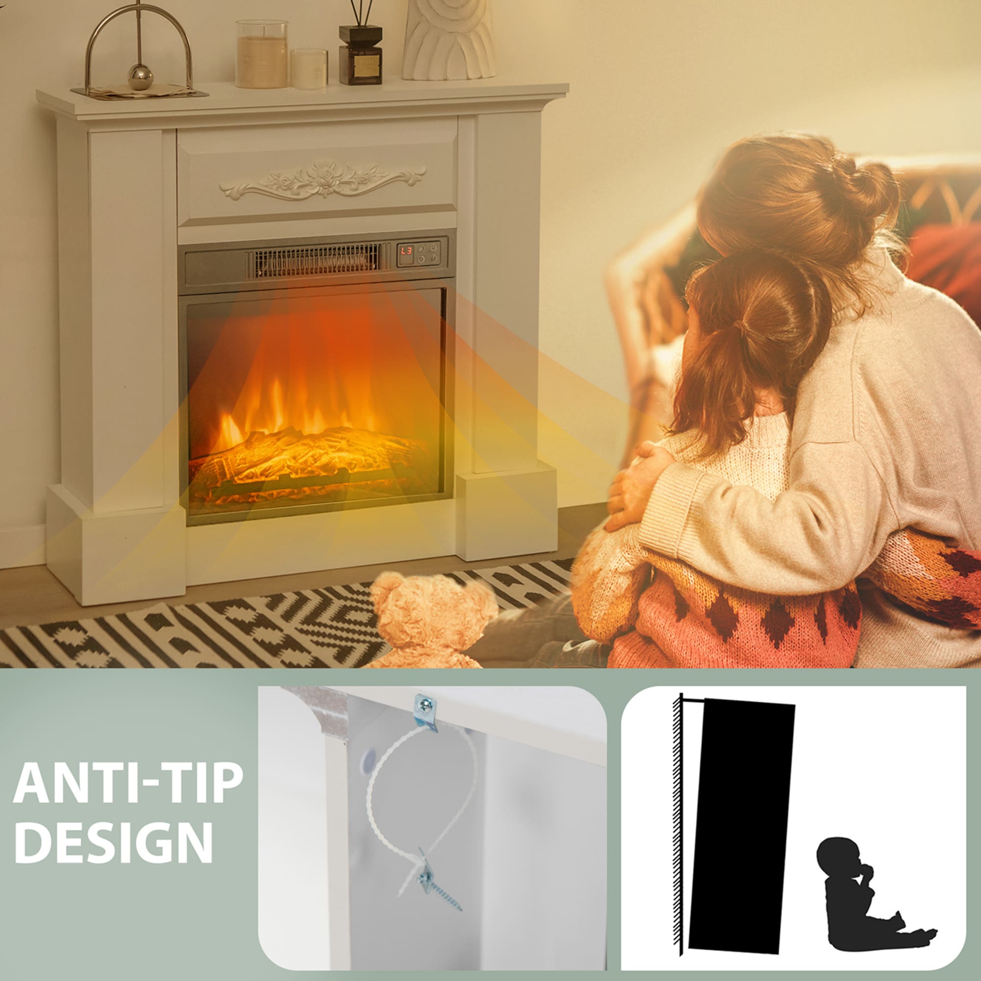 Goplus FP10103US-WH Electric-Fireplaces - View #2