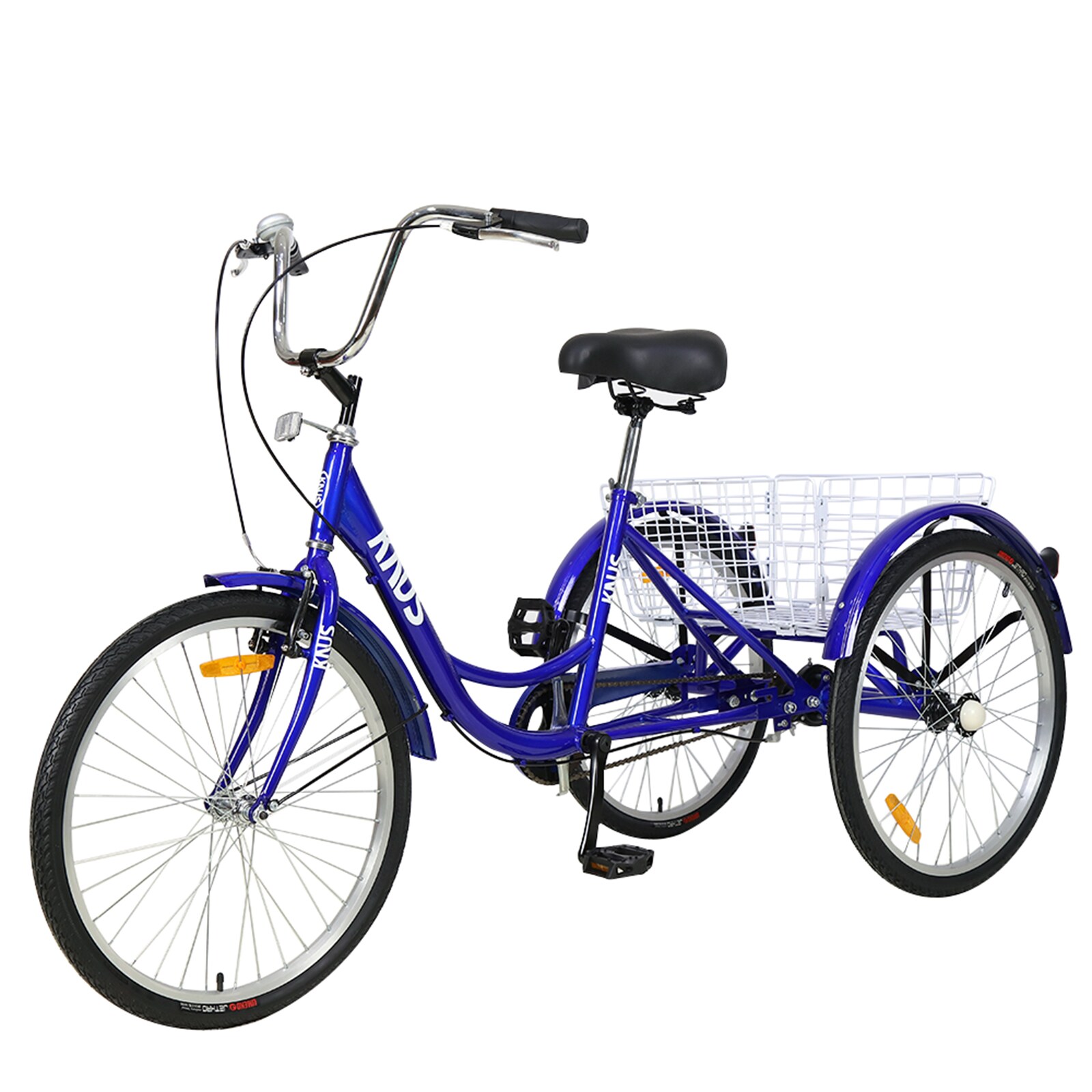 Large 26-in Wheel Size Adult Unisex Tricycle with Big Back Basket - Rigid Suspension, High-Strength Steel Frame | - Maocao Hoom MZH52730