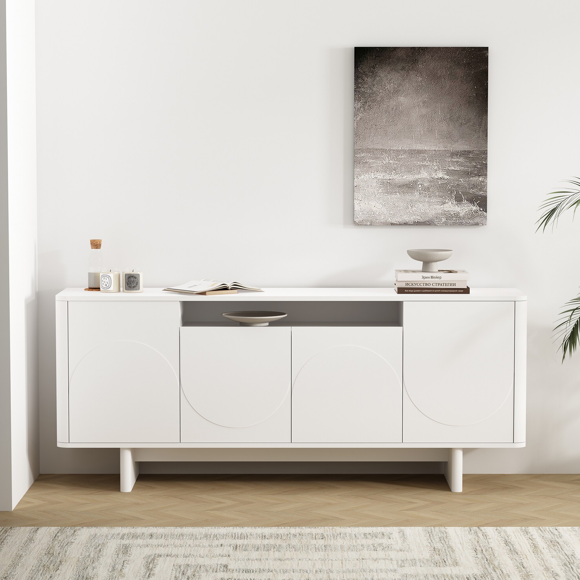 Manhattan Comfort SB005-WH Contemporary/Modern White Sideboard