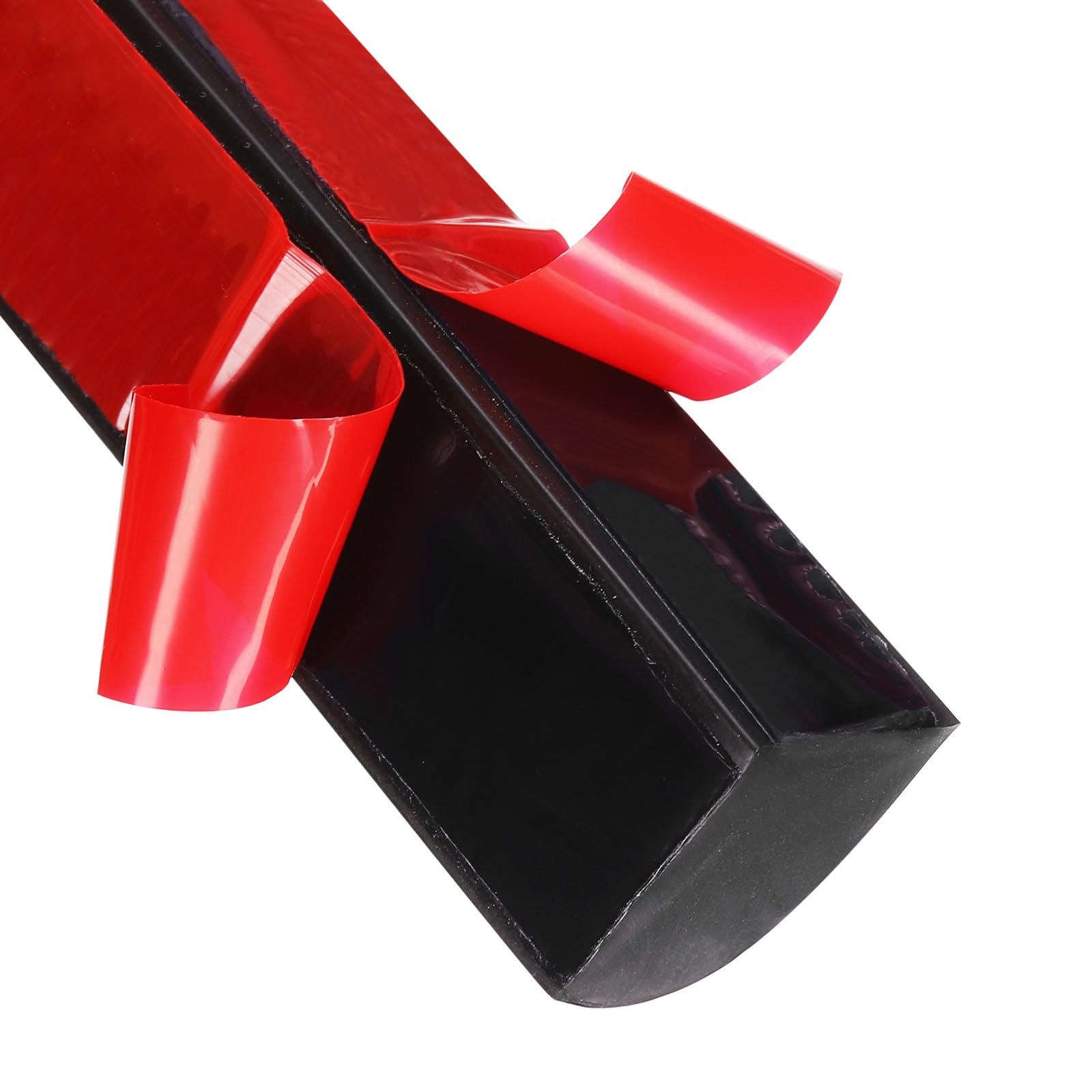 Phyfalip  Flexible Quarter Round Molding Wall Trim 0.7 in by 0.86 in by 240 in Double Peel and Stick Bendable Rubber Edge Moulded Trim Strip Black