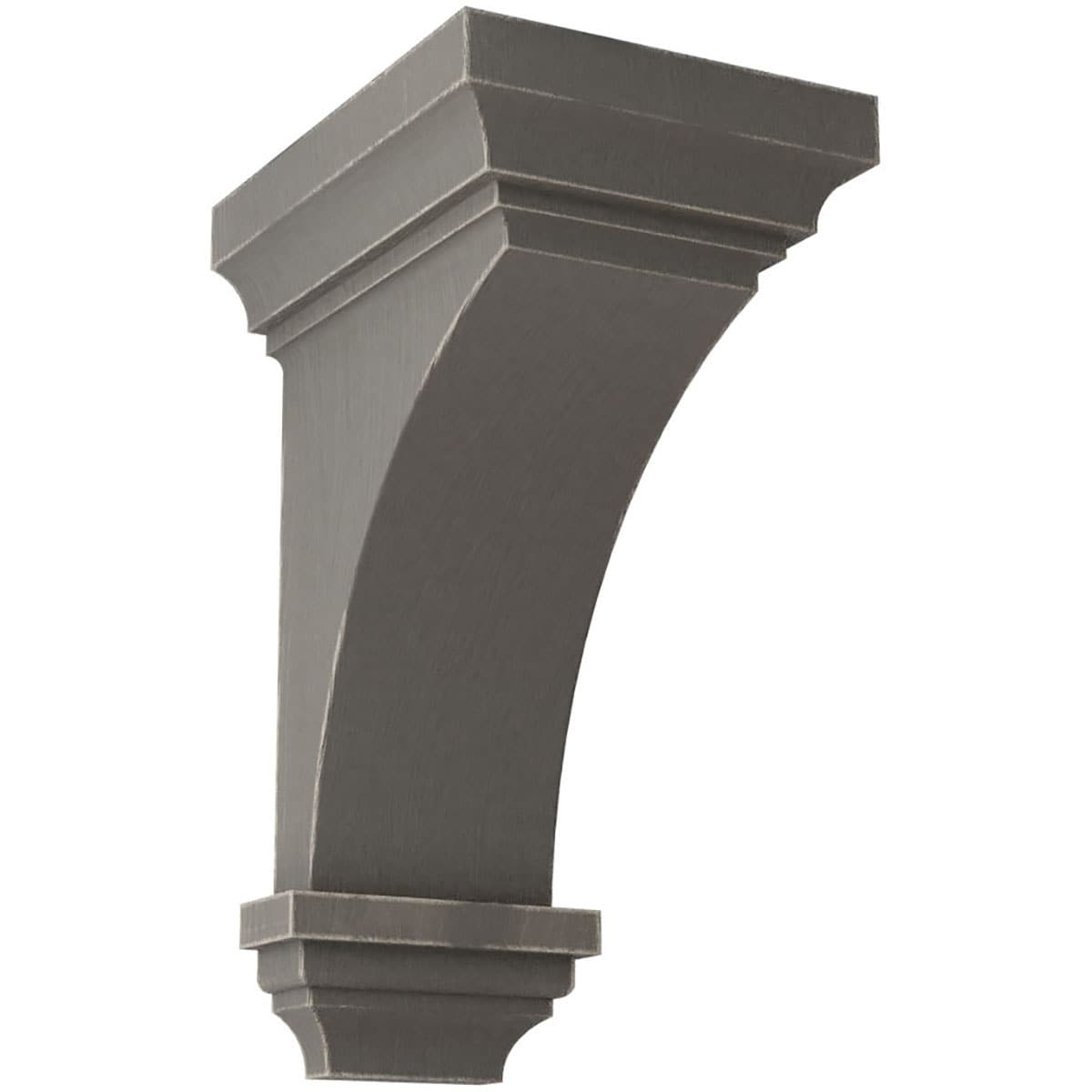 Ekena Millwork CORWD07X07X14JEGY 7-in x 7.75-in x 14-in Vintage Decor Finished Rubberwood Gray Wood Paintable/Stainable Corbel
