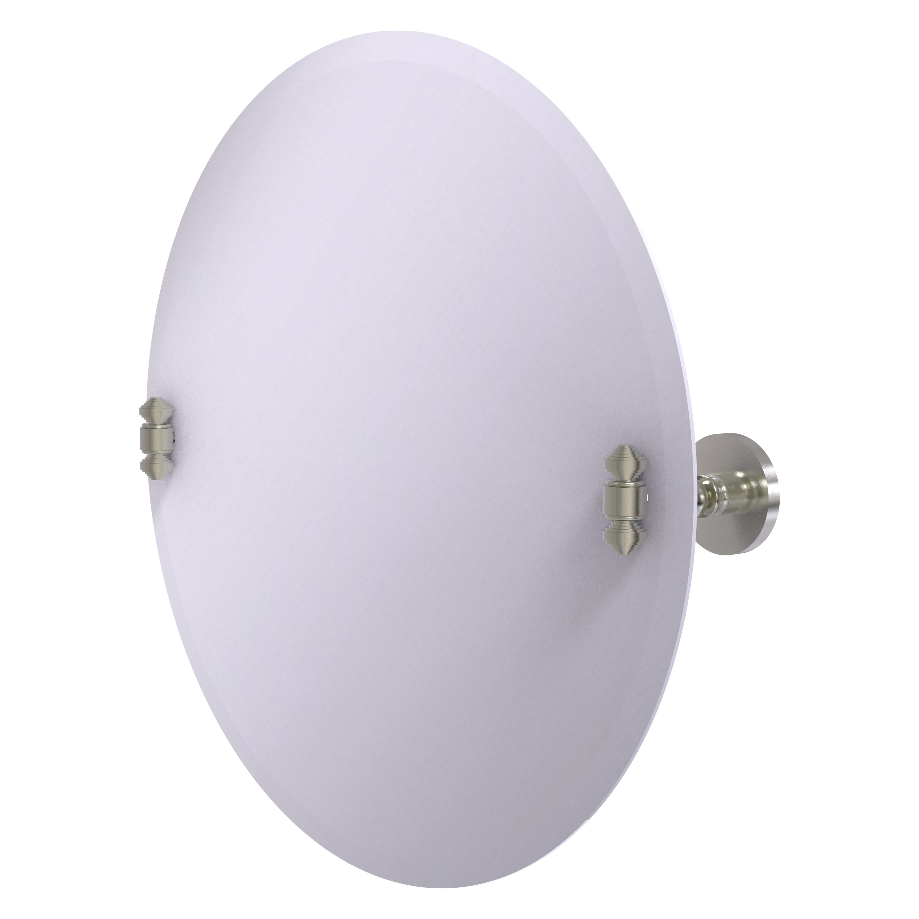 Allied Brass SB-90-SN Southbeach 22-Inches x 22-Inches Beveled Frameless Round Tilting Bathroom Vanity Mirror ( Satin Nickel )